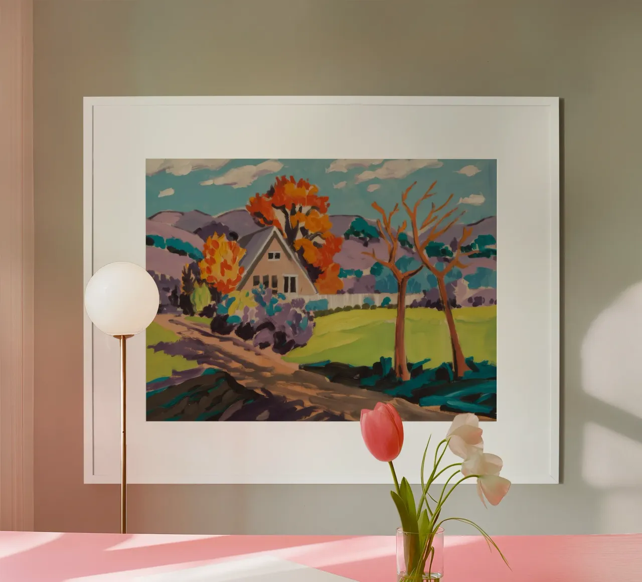 Village chromatique Dreamscape poster de Celestial Harmony