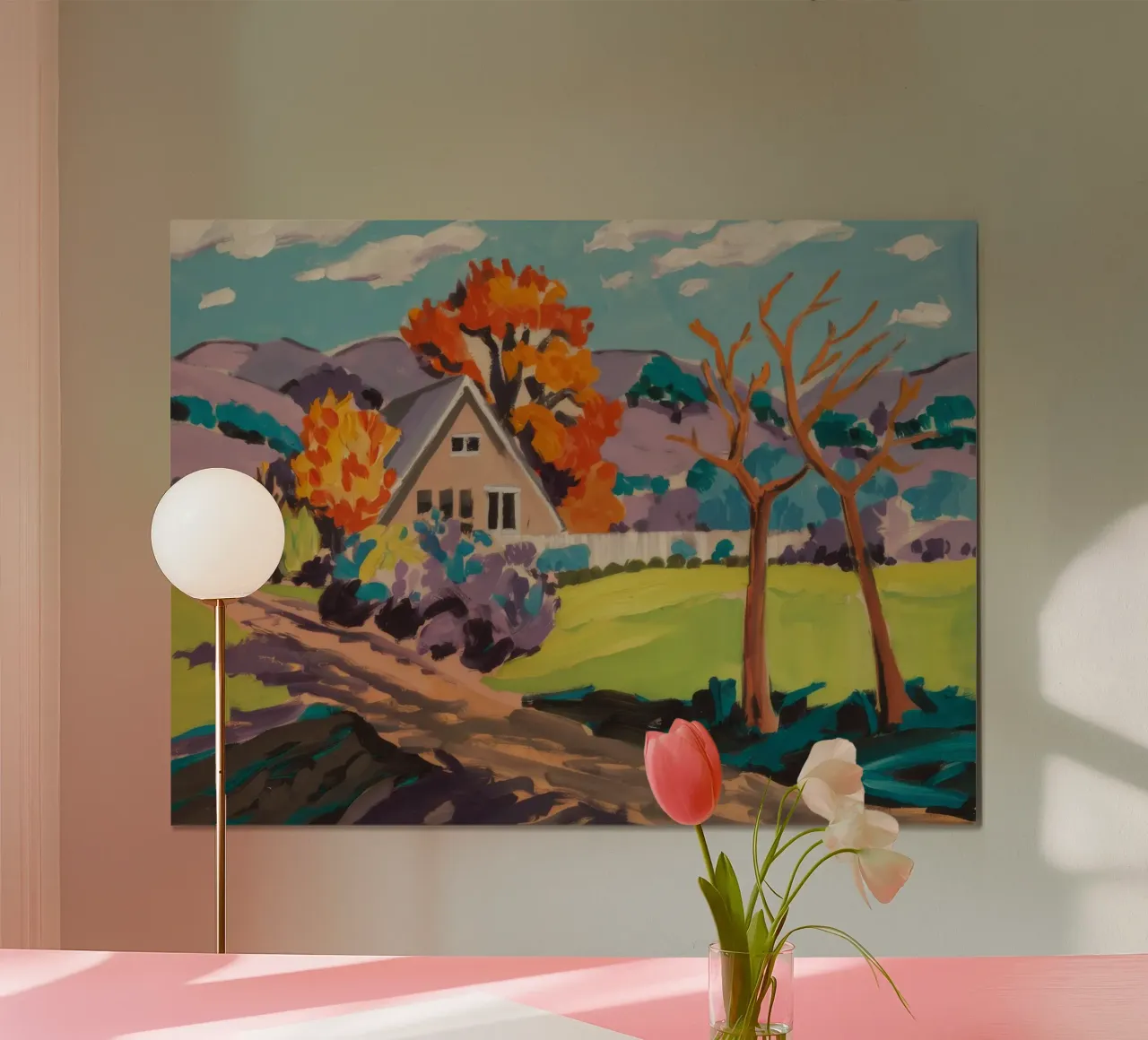 Village chromatique Dreamscape poster de Celestial Harmony