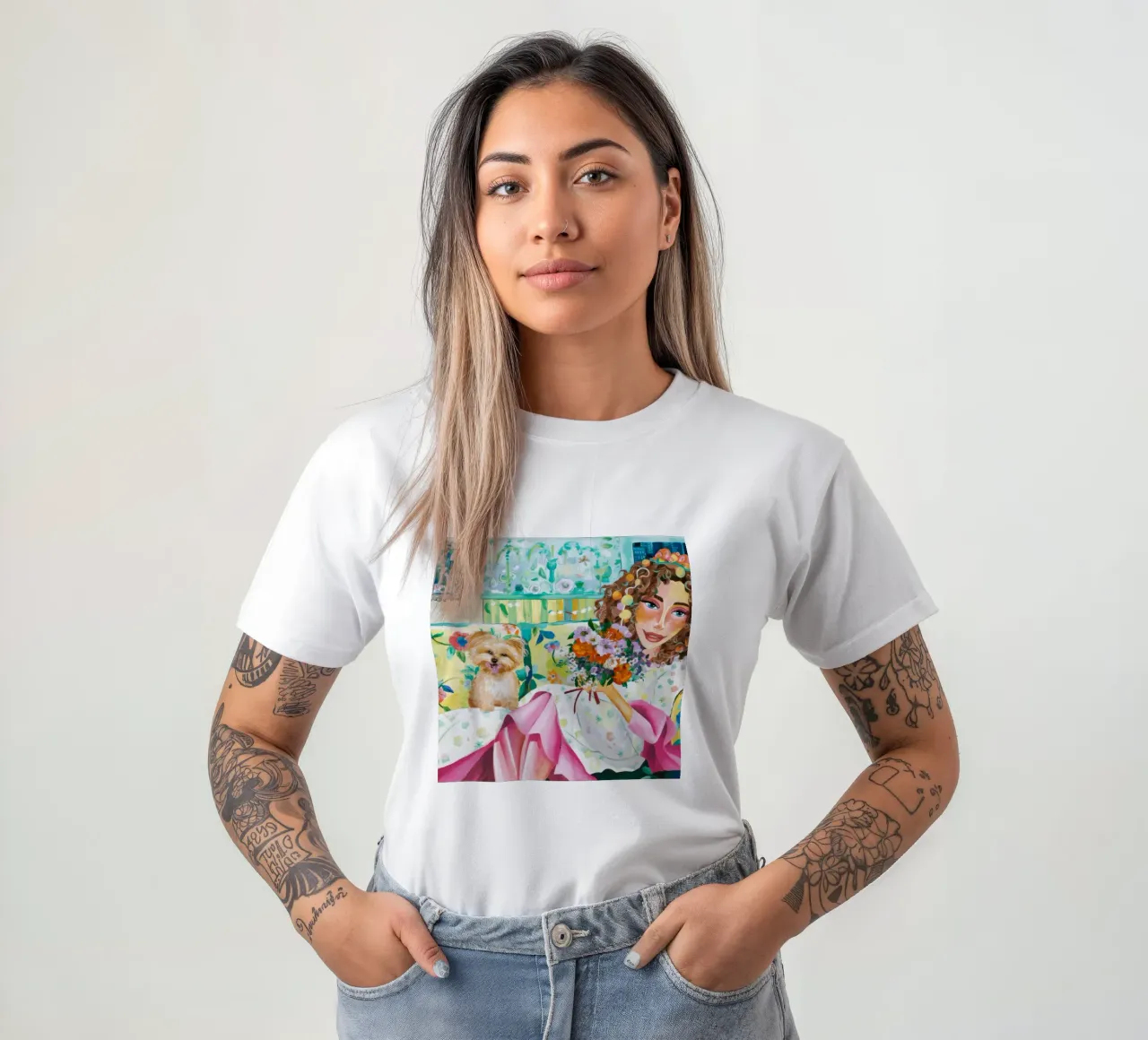 Petal Joy Embrace t-shirt by Infinite Chroma