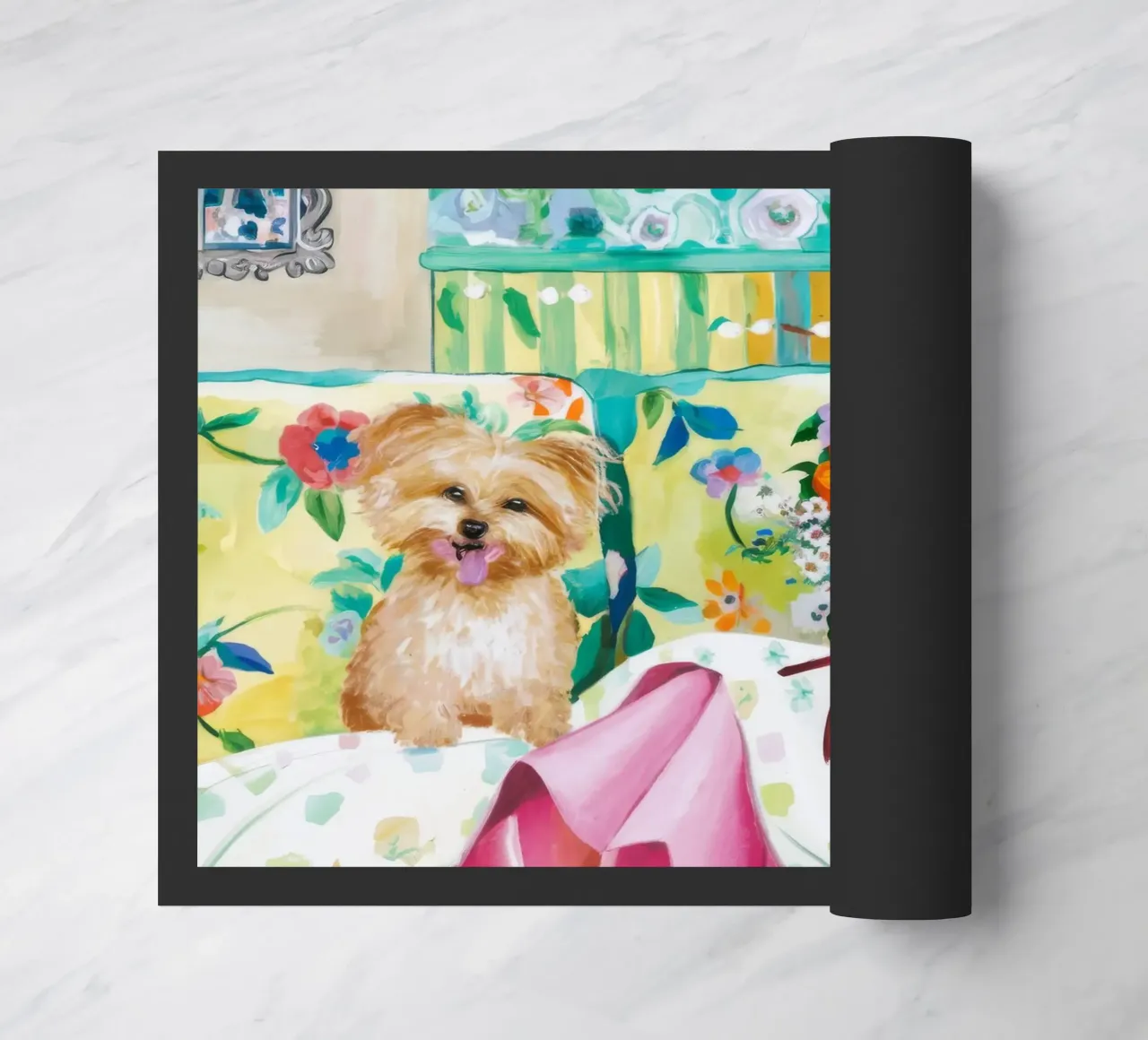 Petal Joy Embrace doormat by Infinite Chroma