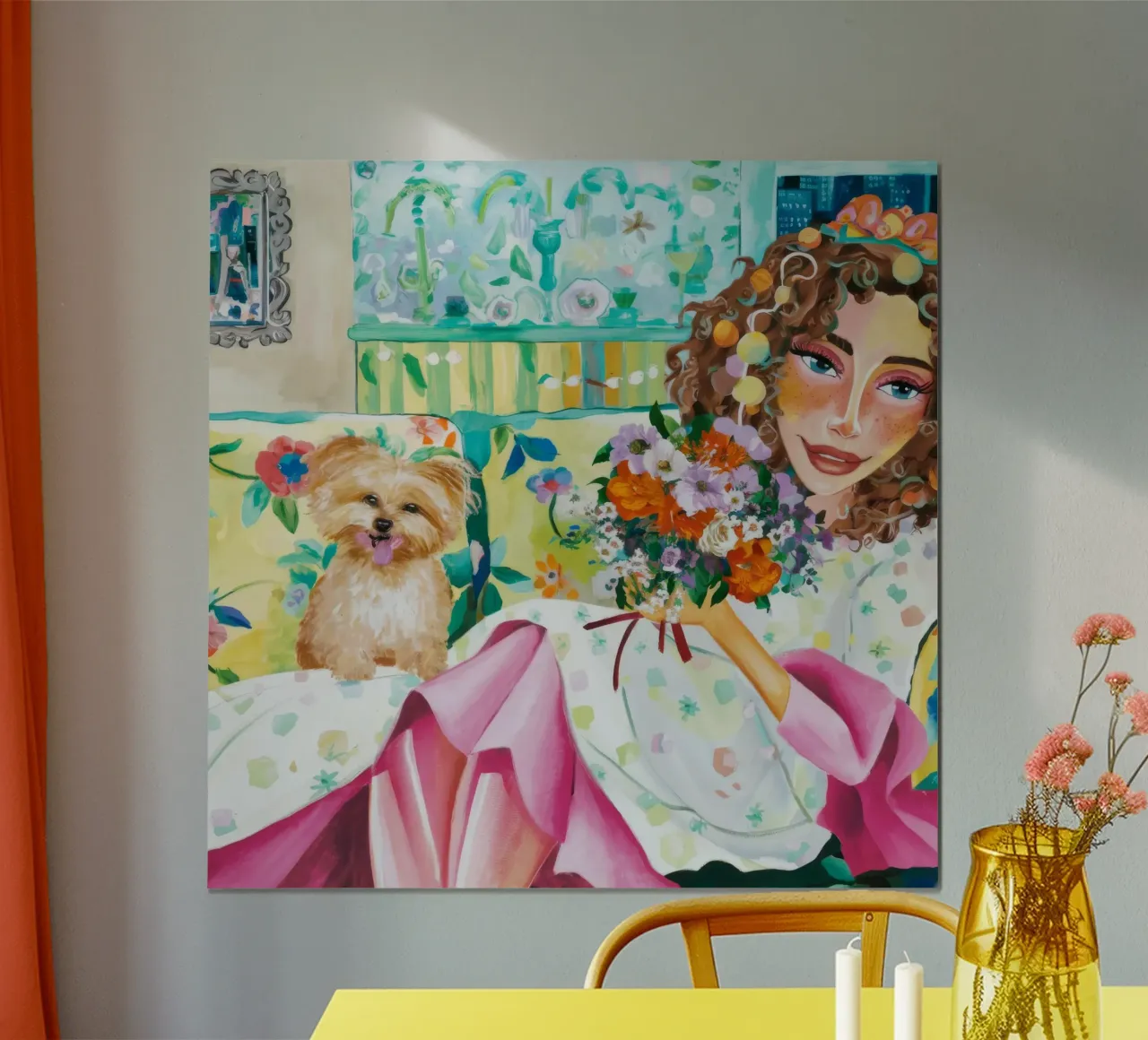 Abbraccio di petali di gioia poster con telaio in alluminio da Infinite Chroma