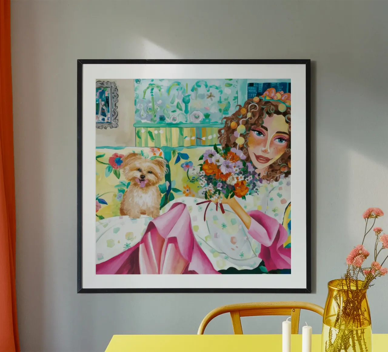 Abbraccio di petali di gioia poster con telaio in alluminio da Infinite Chroma