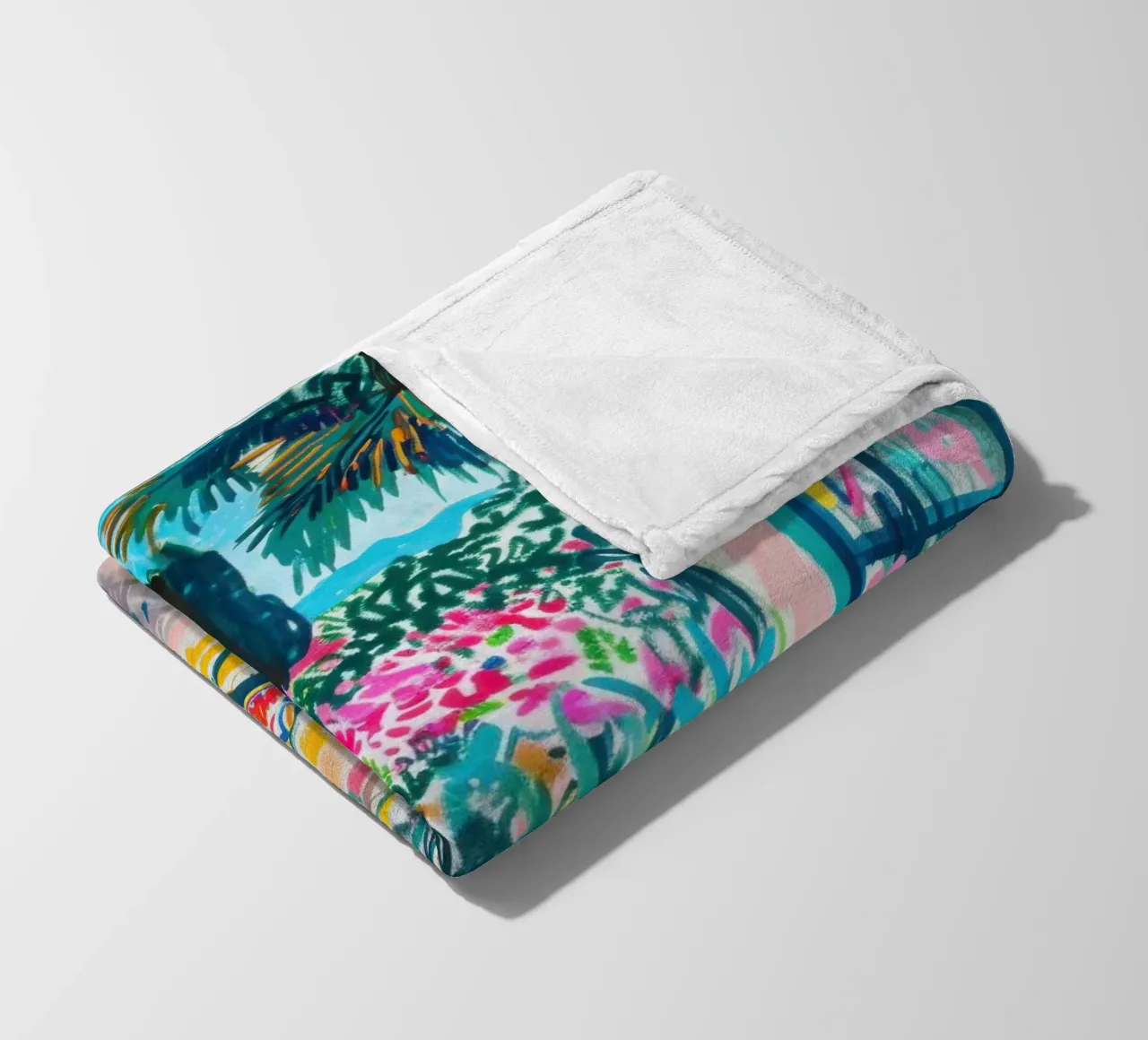Porta aperta con vista tropicale coperta in pile da Nikis Art Studio