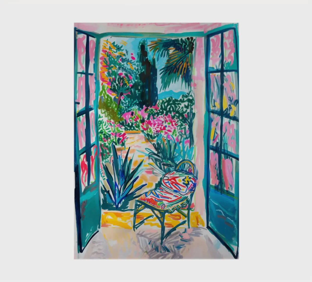 Open door with a tropical view notebook by Nikis Art Studio