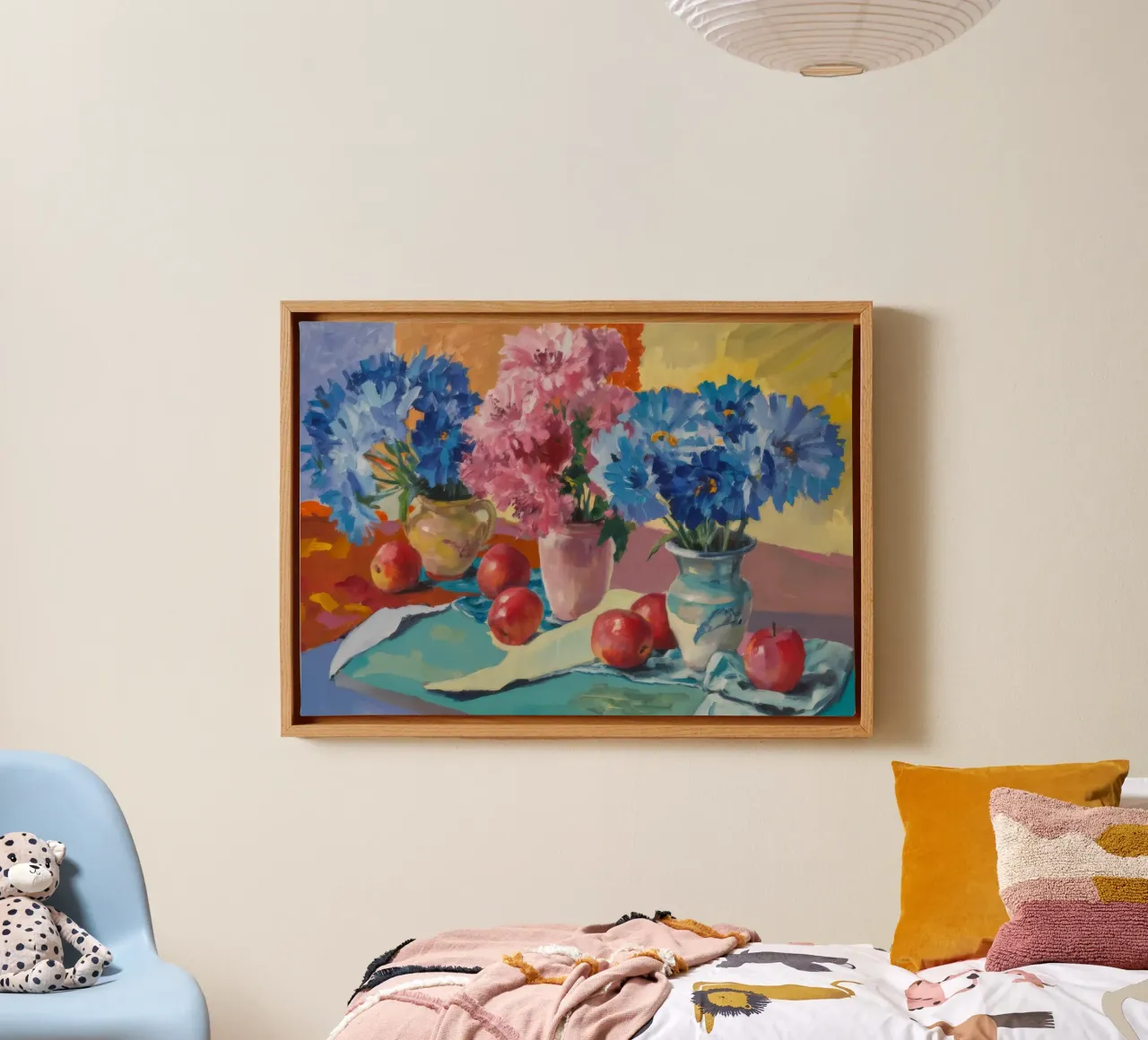 Hortensiakleuren in overvloed canvas met Baklijst van Celestial Harmony