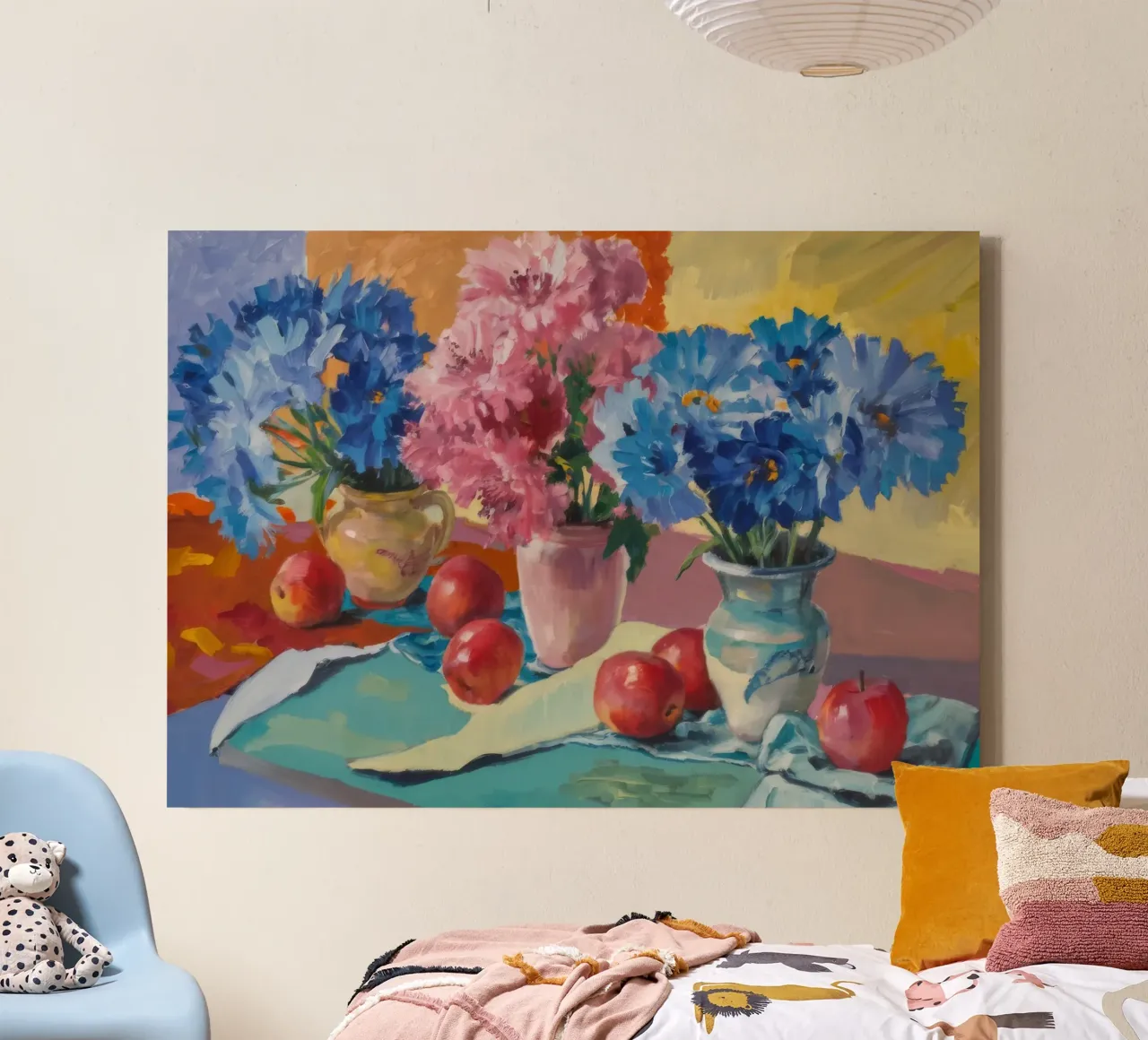 Hortensiakleuren in overvloed canvas met Baklijst van Celestial Harmony