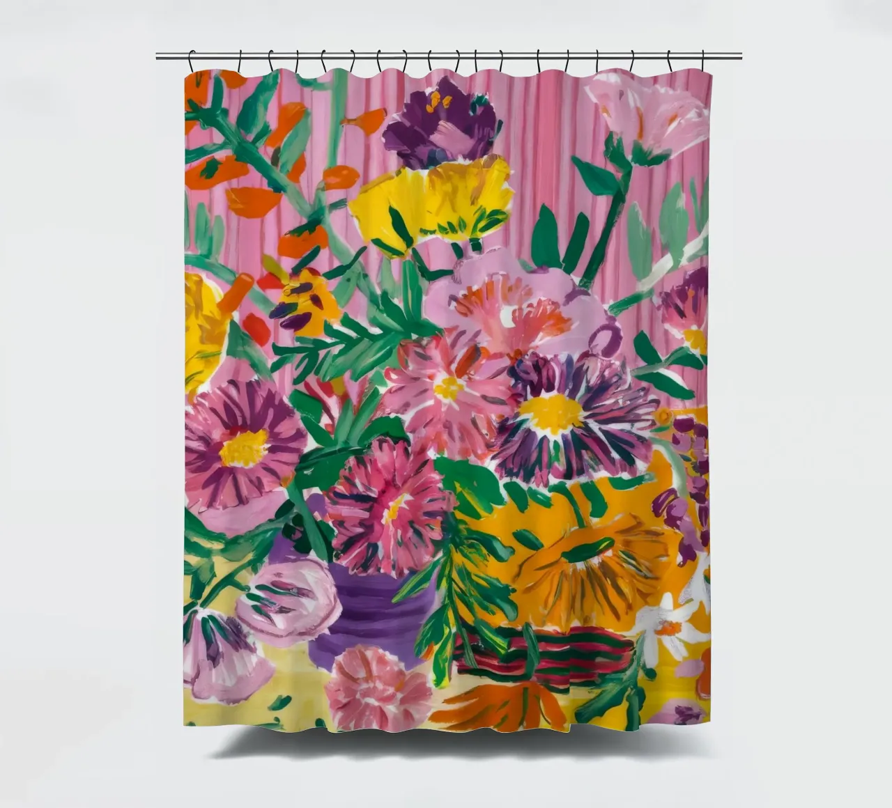 Sunburst Bloom Medley shower curtain by Infinite Chroma