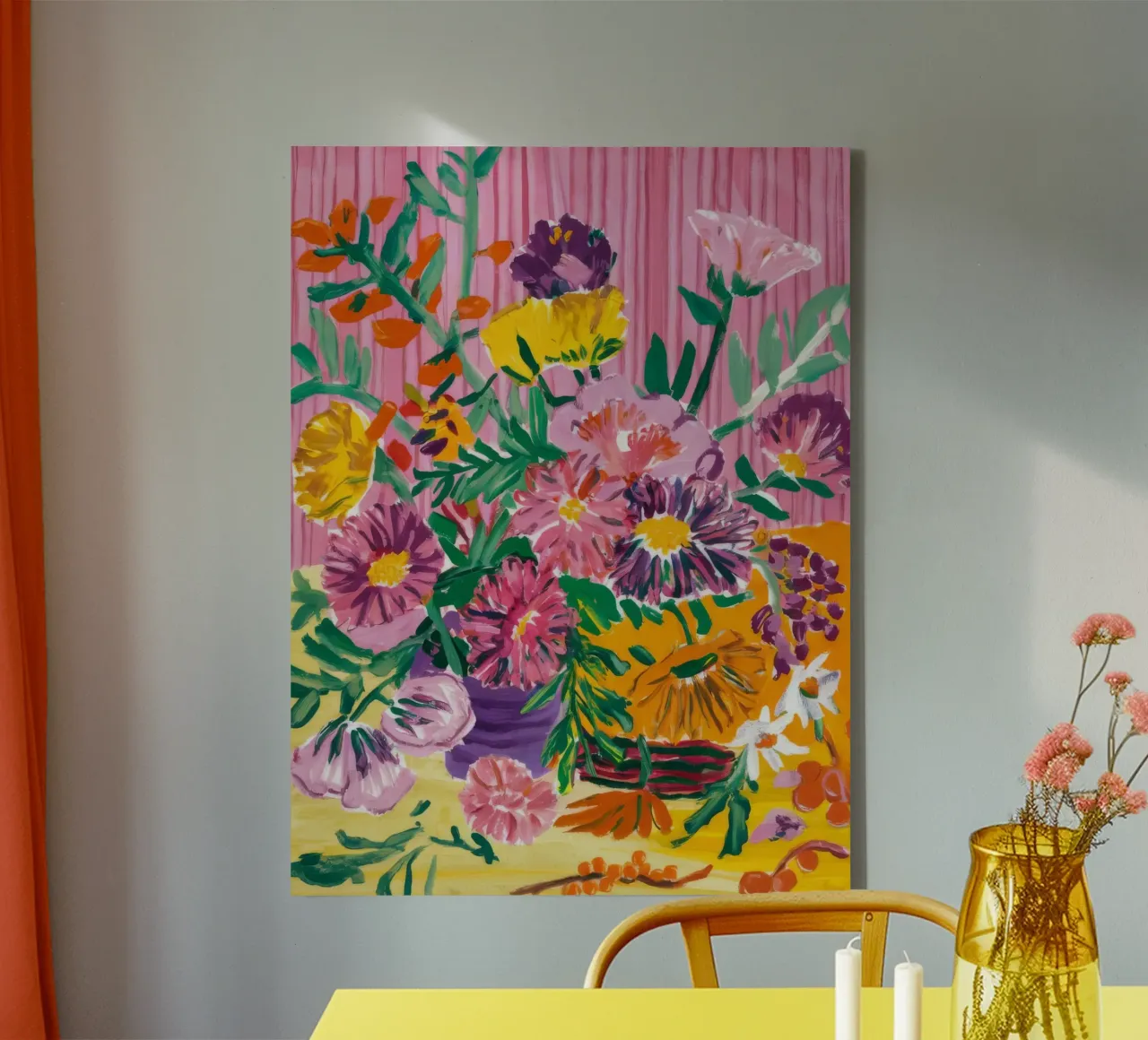 Sunburst Bloom Medley canvas by Infinite Chroma