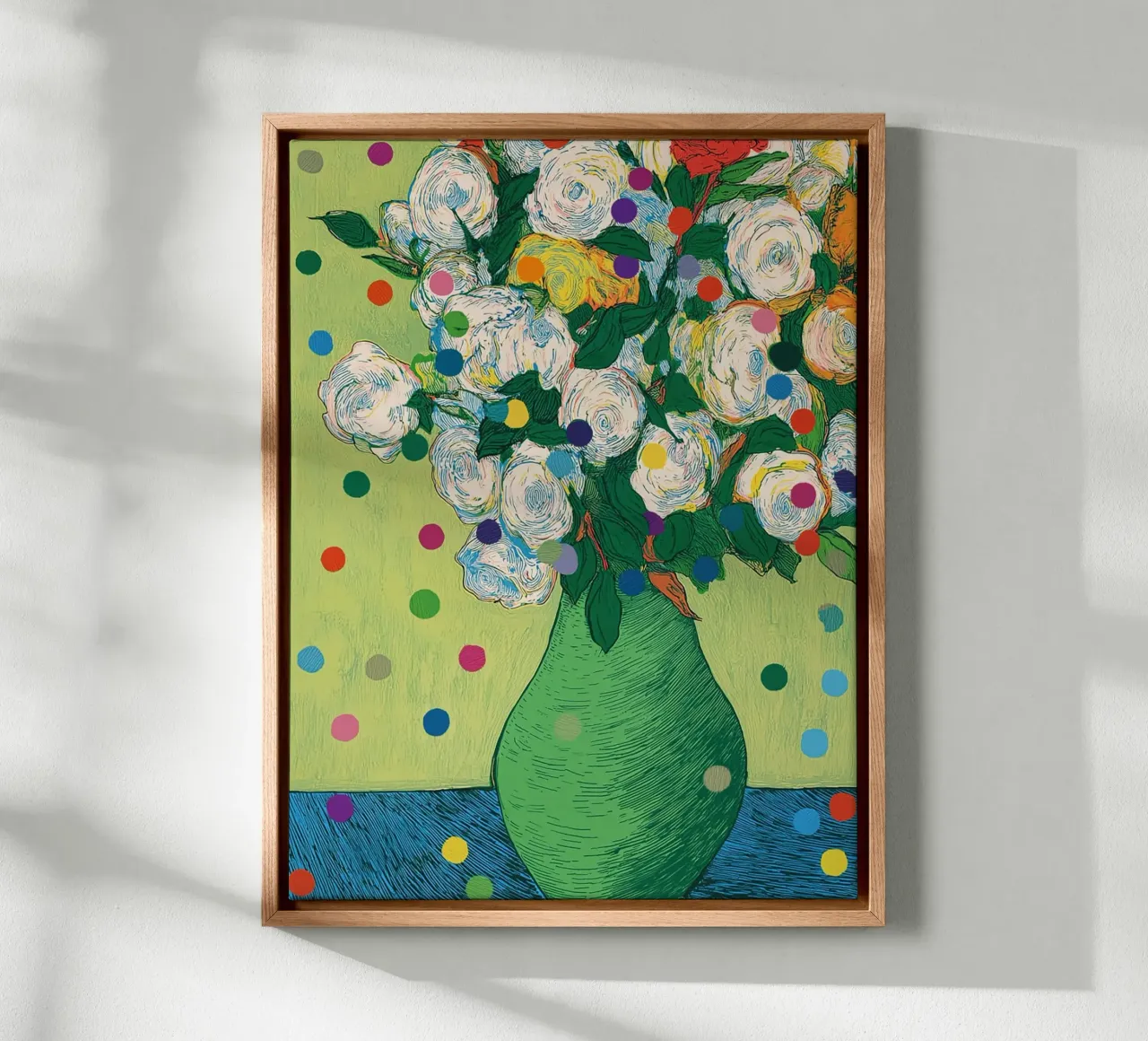 White roses with confetti canvas by Carinaprint