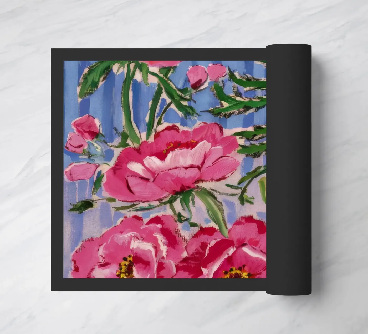 Peony Shadow Bloom doormat by Infinite Chroma