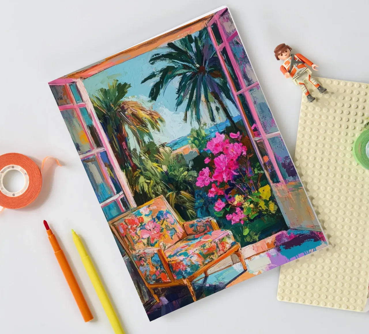 Window view of the Mediterranean notebook by Nikis Art Studio