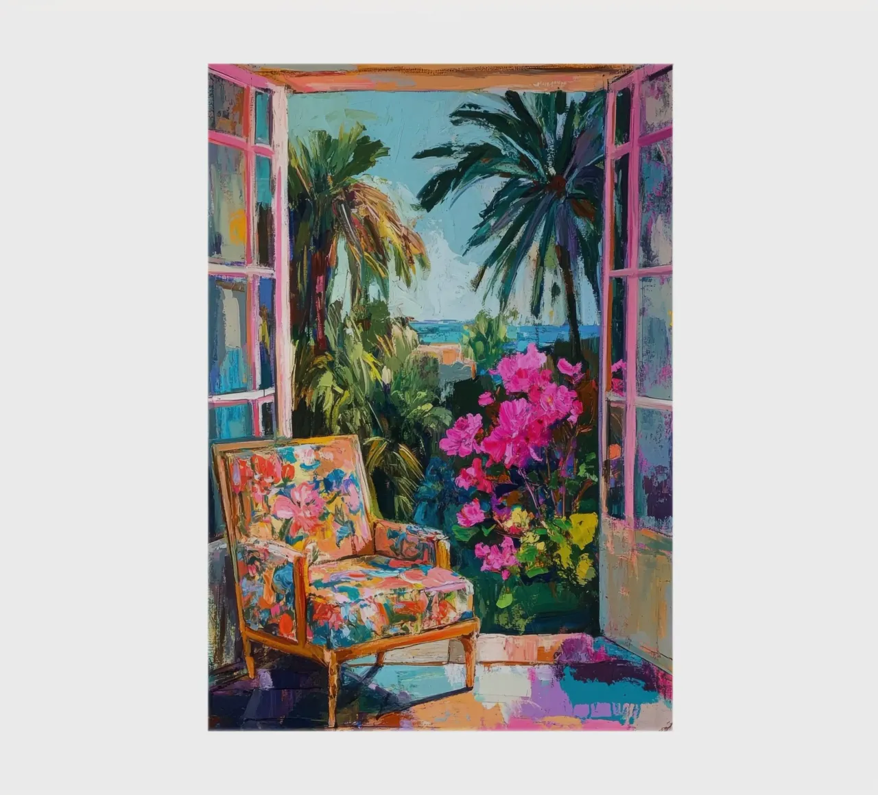 Window view of the Mediterranean notebook by Nikis Art Studio