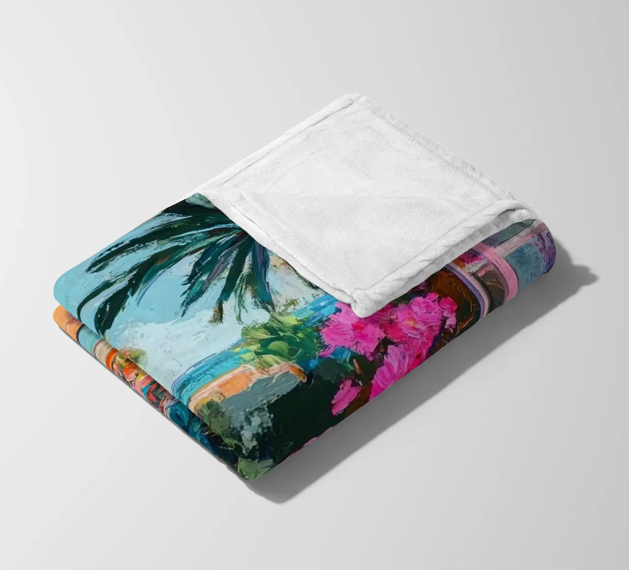 Window view of the Mediterranean fleece blanket by Nikis Art Studio