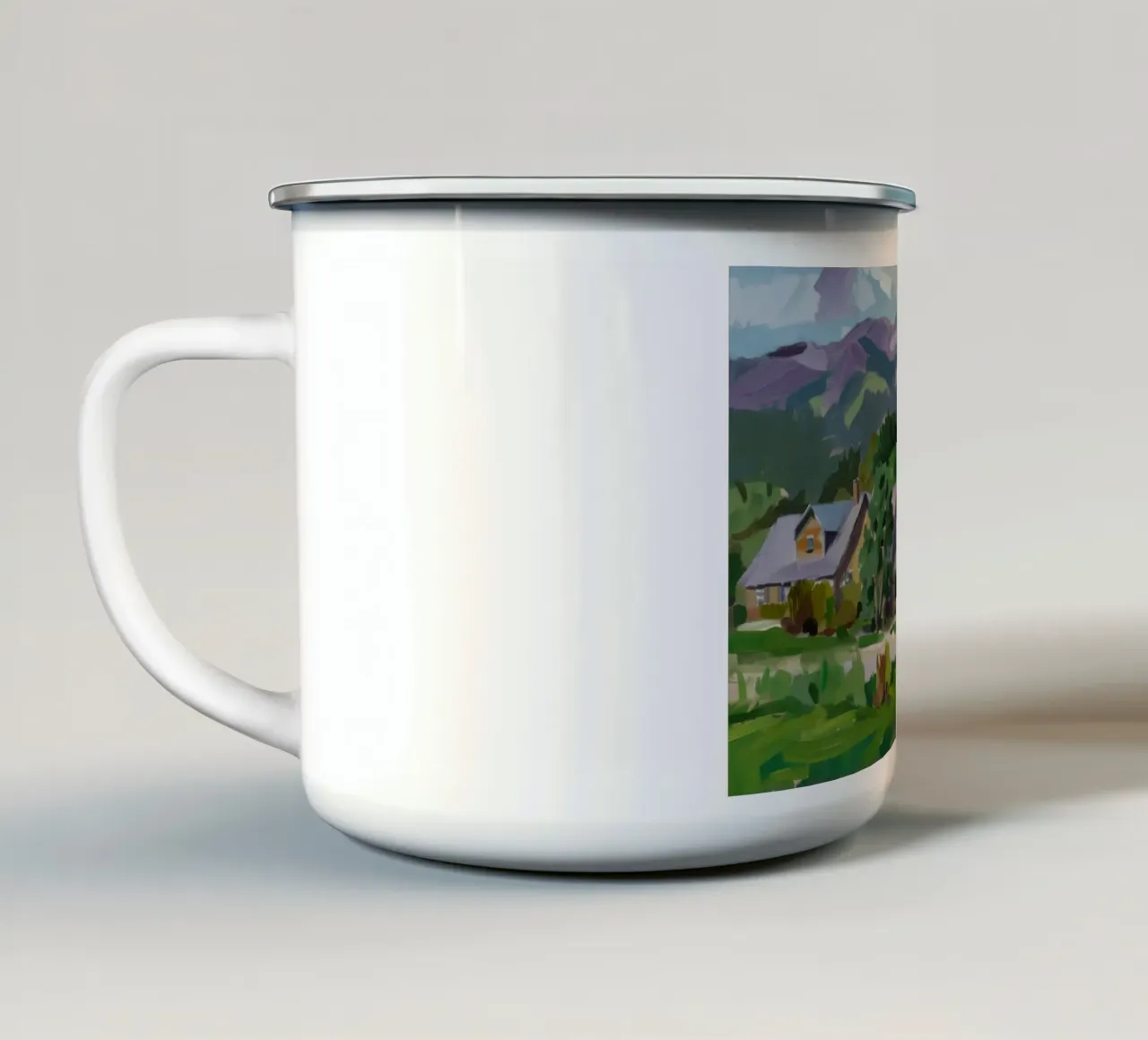 Pastoral Valley Bliss enamel mug by Celestial Harmony