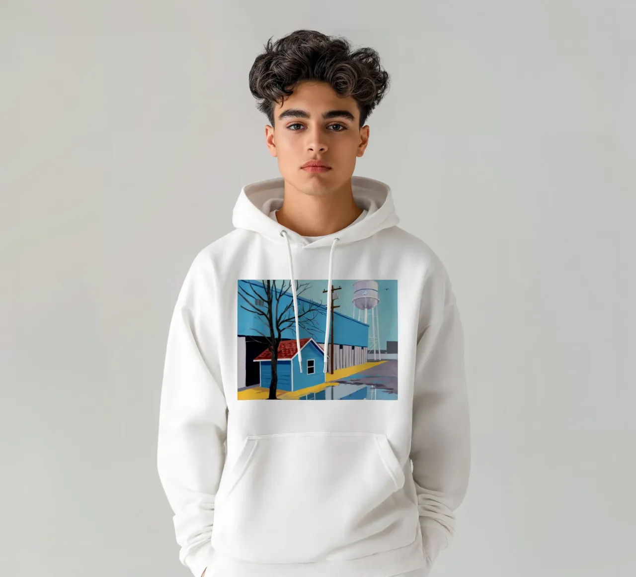Suburban Blue Stillness hoodie by Silk Palette