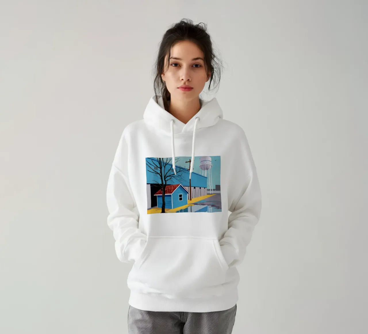 Suburban Blue Stillness hoodie by Silk Palette