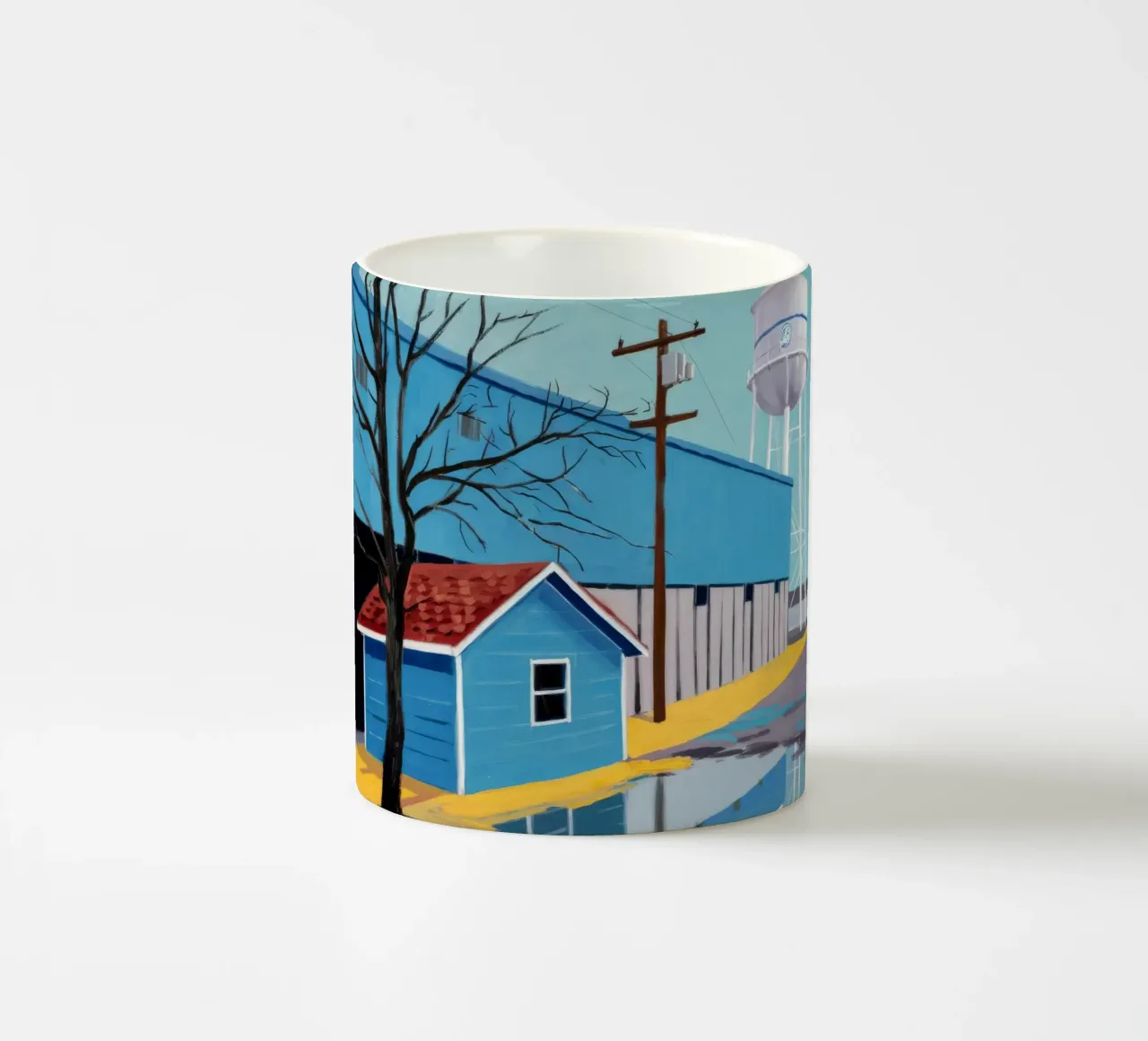 Blu suburbano Immobile tazza in ceramica da Silk Palette