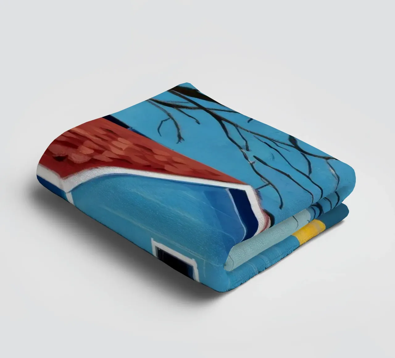 Blu suburbano Immobile asciugamano da bagno da Silk Palette