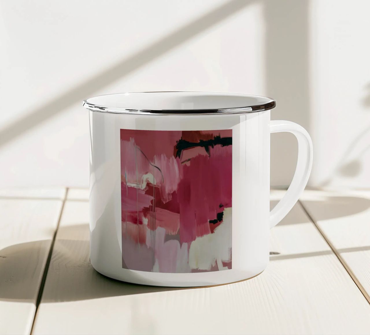 Vortice di passione fucsia tazza in smalto da Dream Spectrum