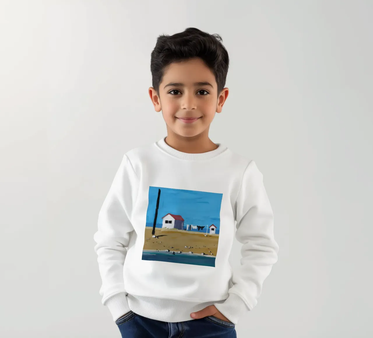Maison côtière Solitude sweat enfant de Silk Palette