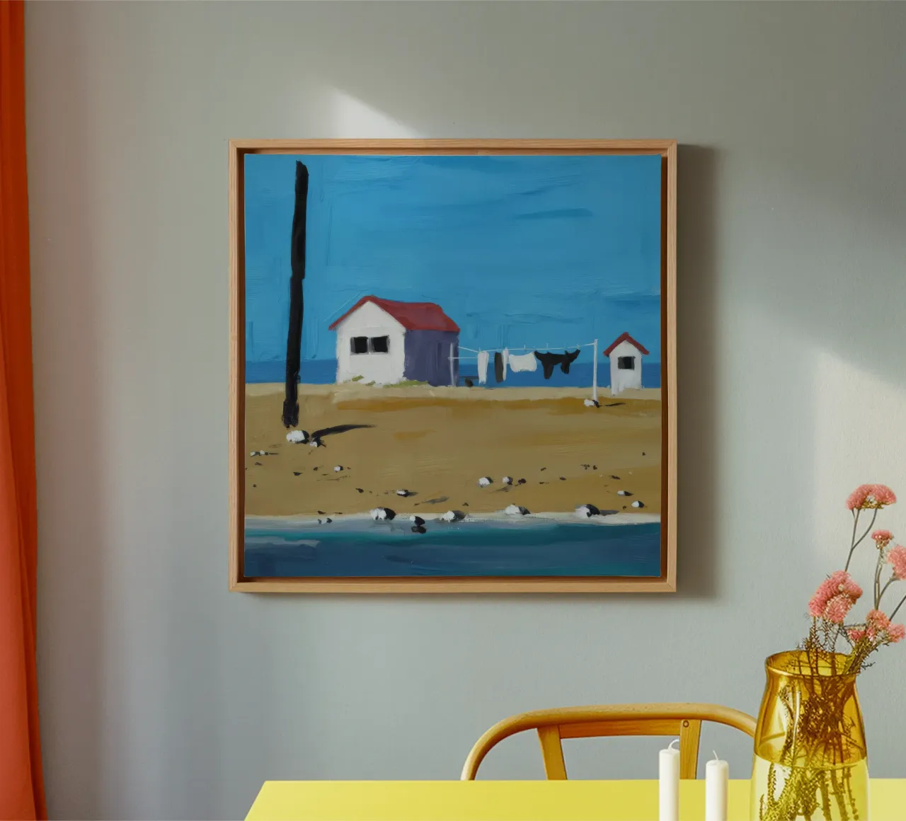 Kusthuis Eenzaamheid canvas met Baklijst van Silk Palette
