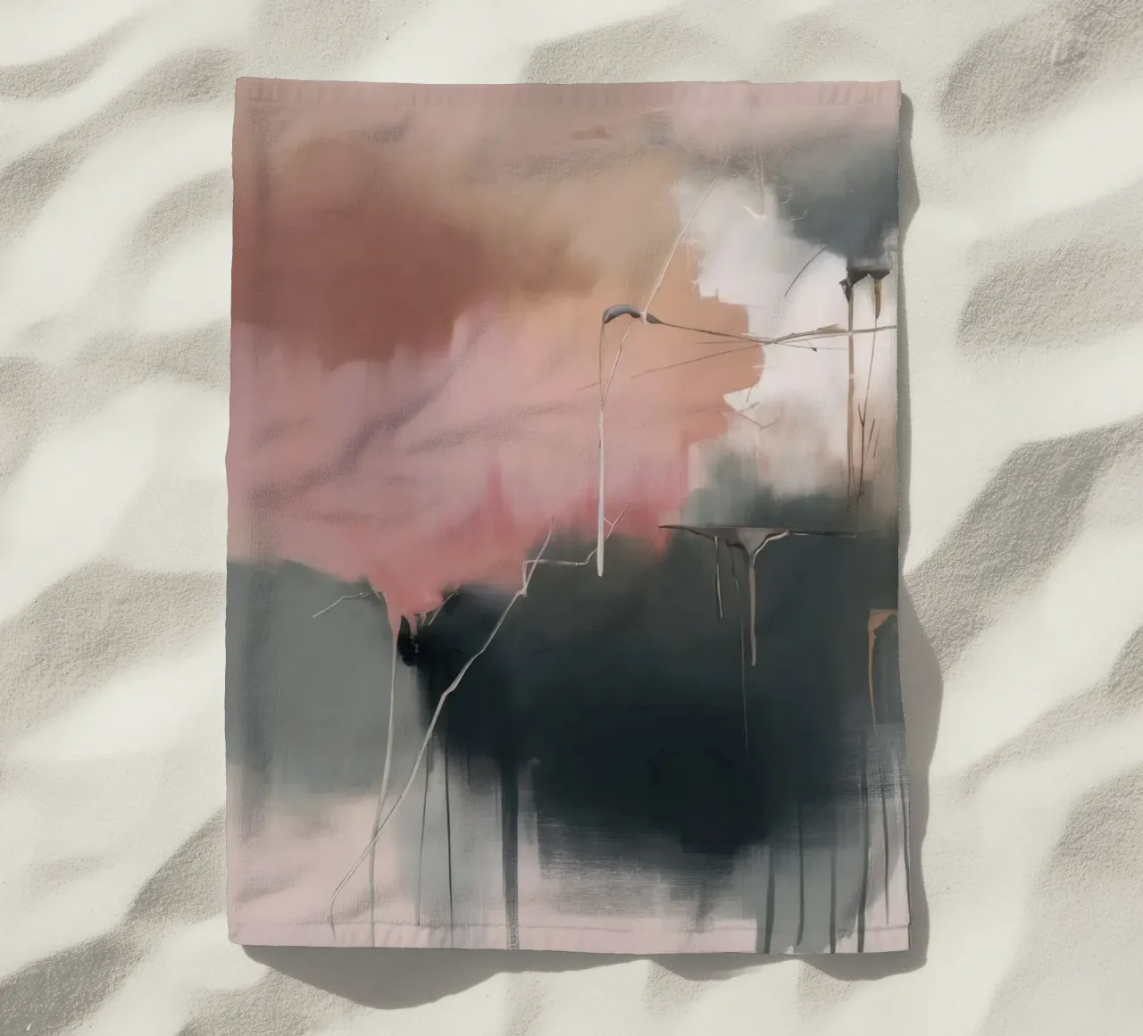 Sunset Haze Serenity beach towel by Dream Spectrum
