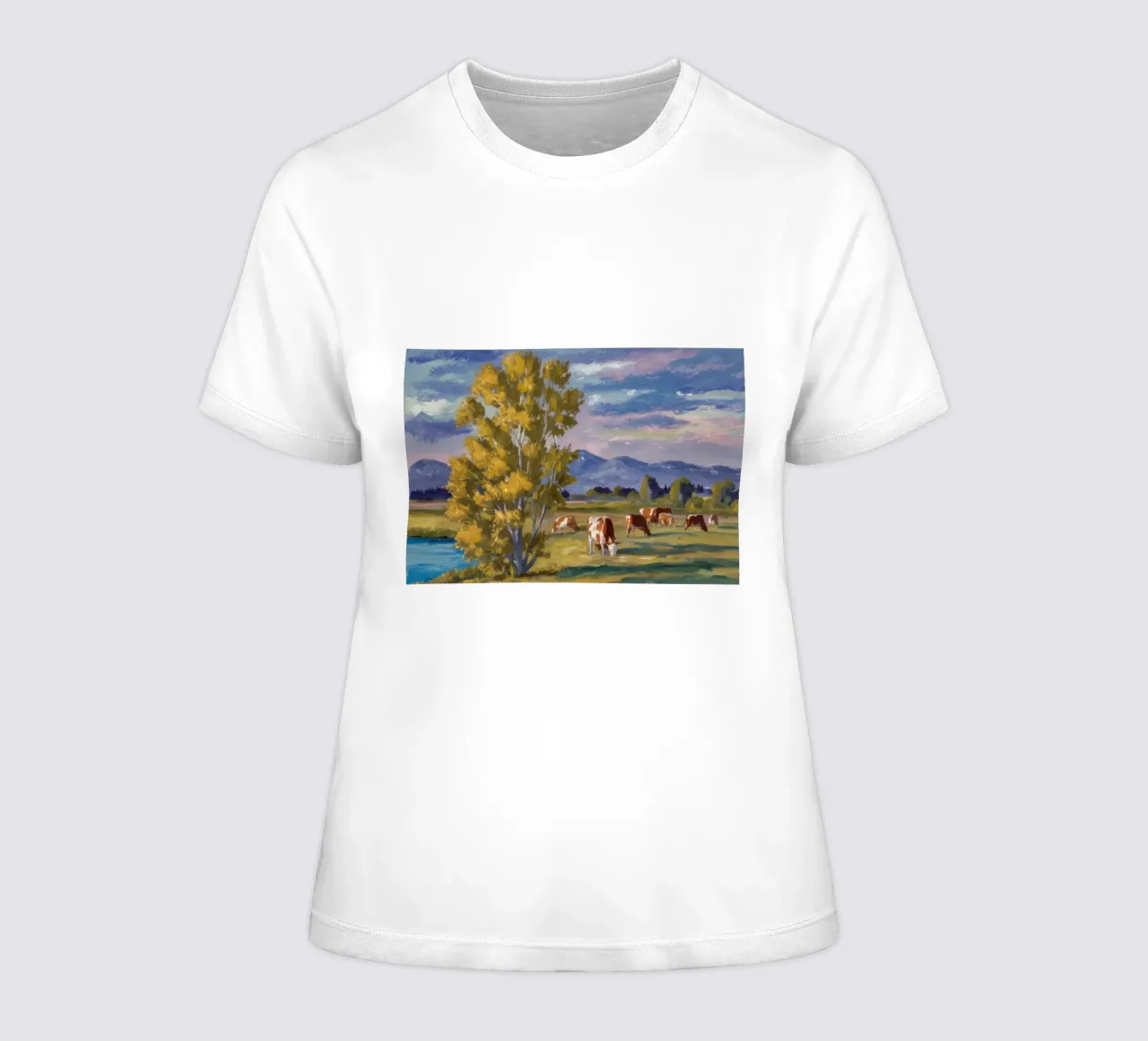 Herbstliche Flussweide Frauen T-Shirt von Celestial Harmony
