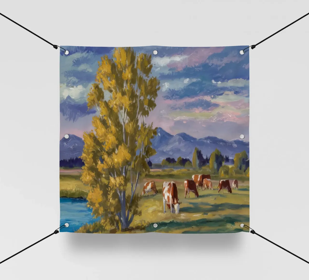 Pascolo fluviale autunnale telo in pvc da Celestial Harmony