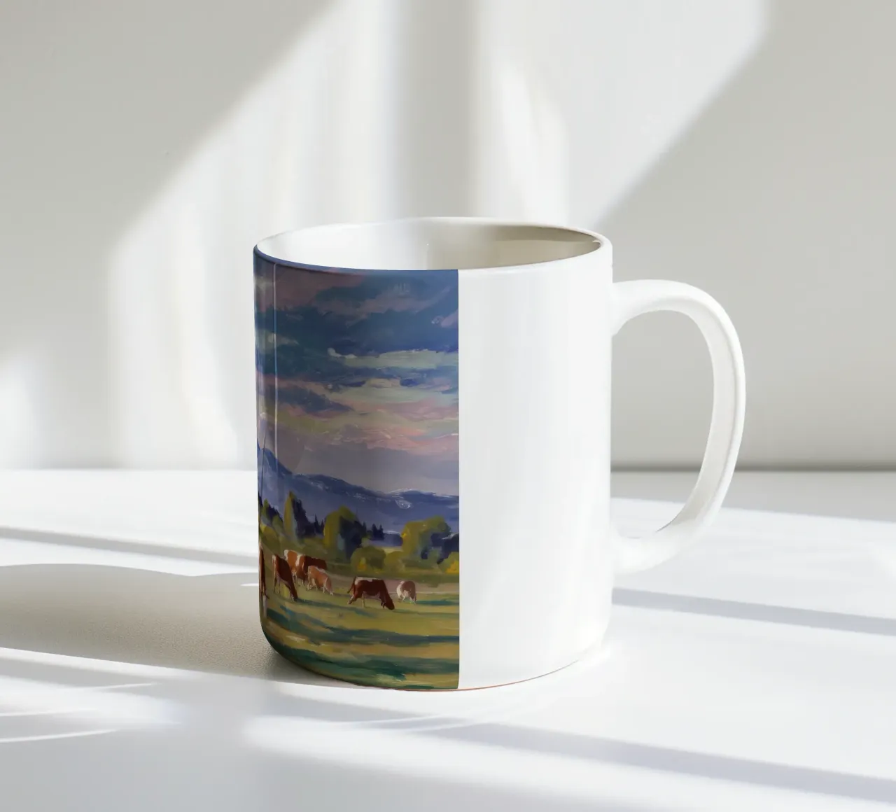 Pascolo fluviale autunnale tazza in ceramica da Celestial Harmony