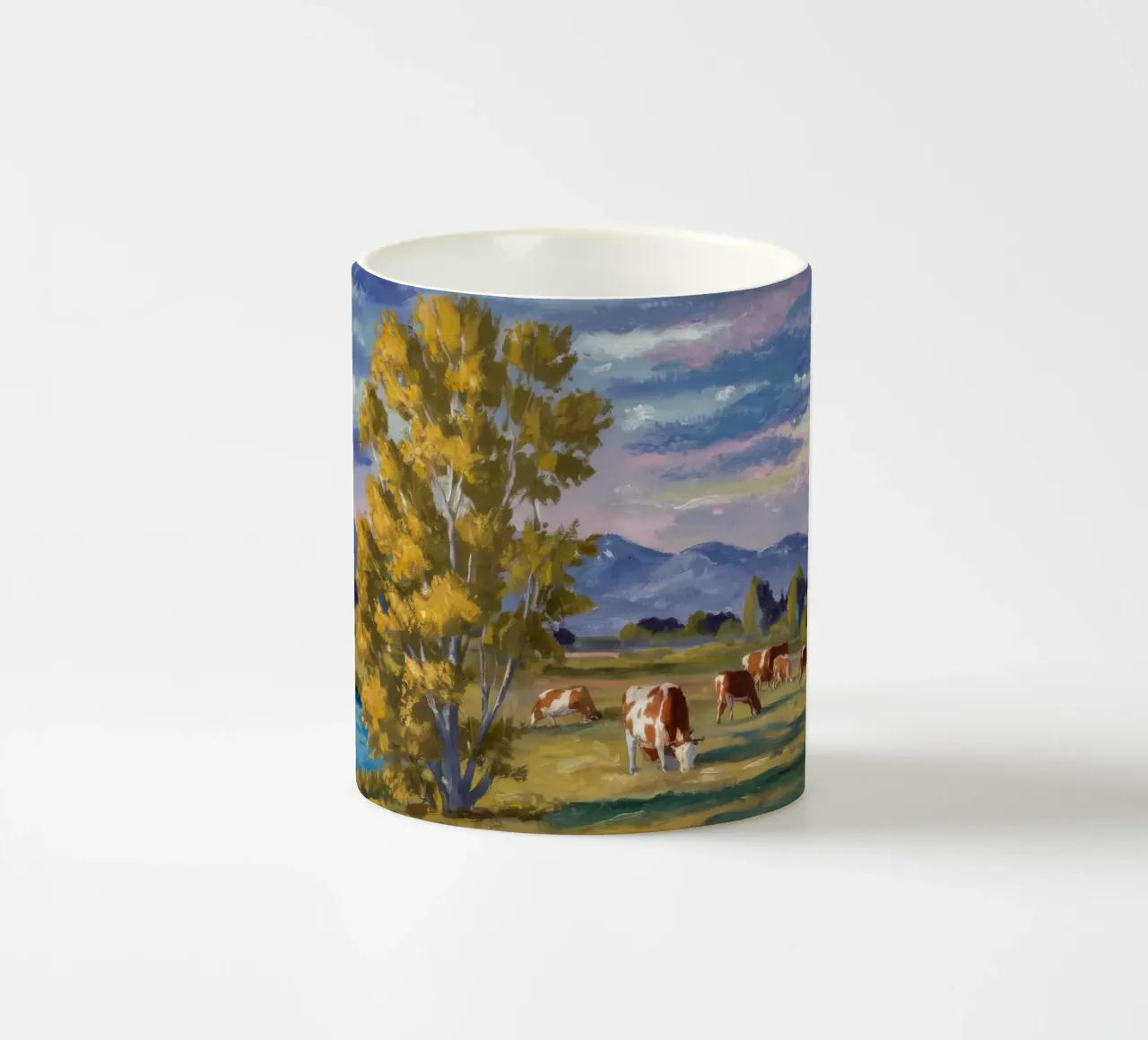 Pascolo fluviale autunnale tazza in ceramica da Celestial Harmony
