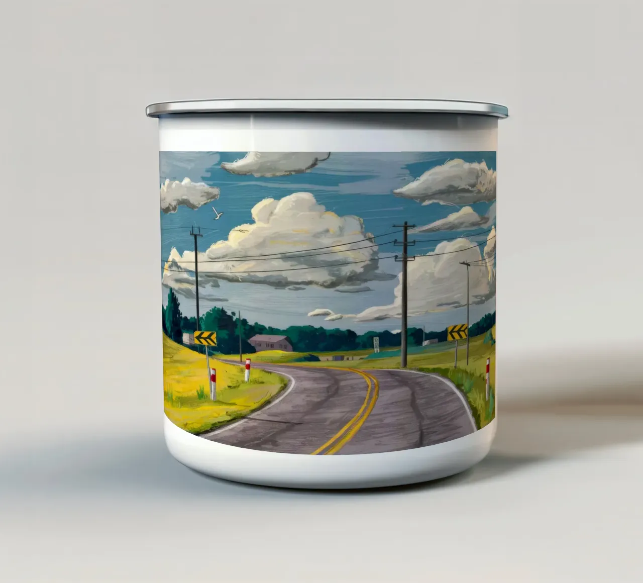 Viaggio su strada aperta tazza in smalto da Silk Palette