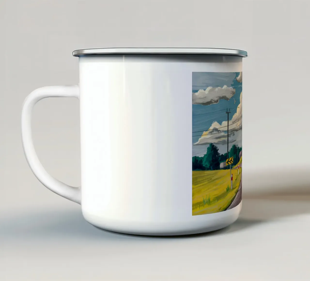 Viaggio su strada aperta tazza in smalto da Silk Palette