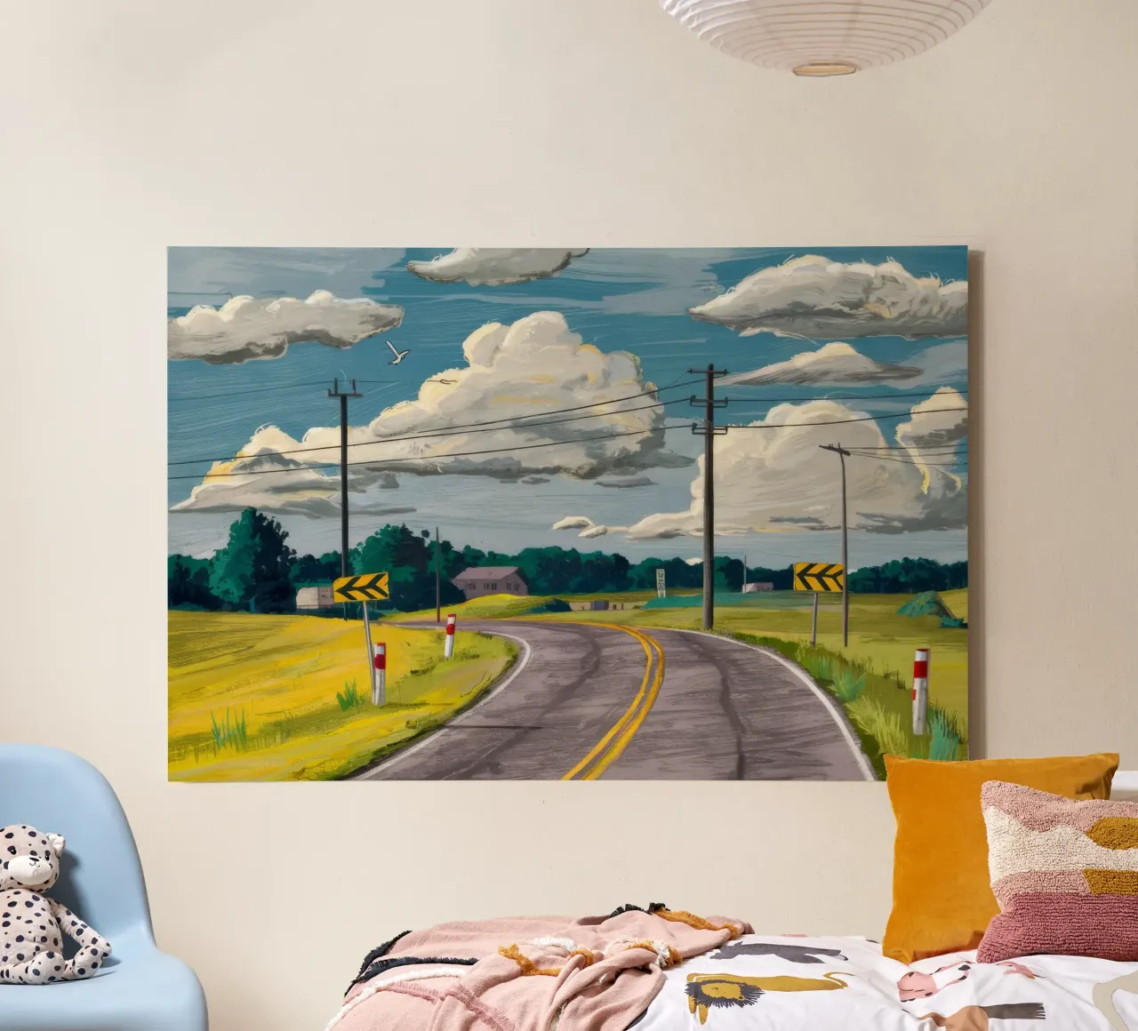Open Weg Reis canvas met Baklijst van Silk Palette