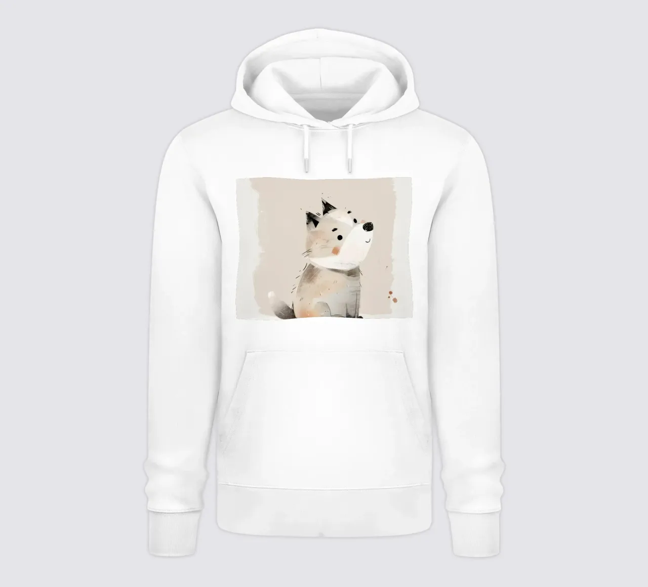 Illustrazione stravagante di un cucciolo ad acquerello felpa con cappuccio da DesignDoodle