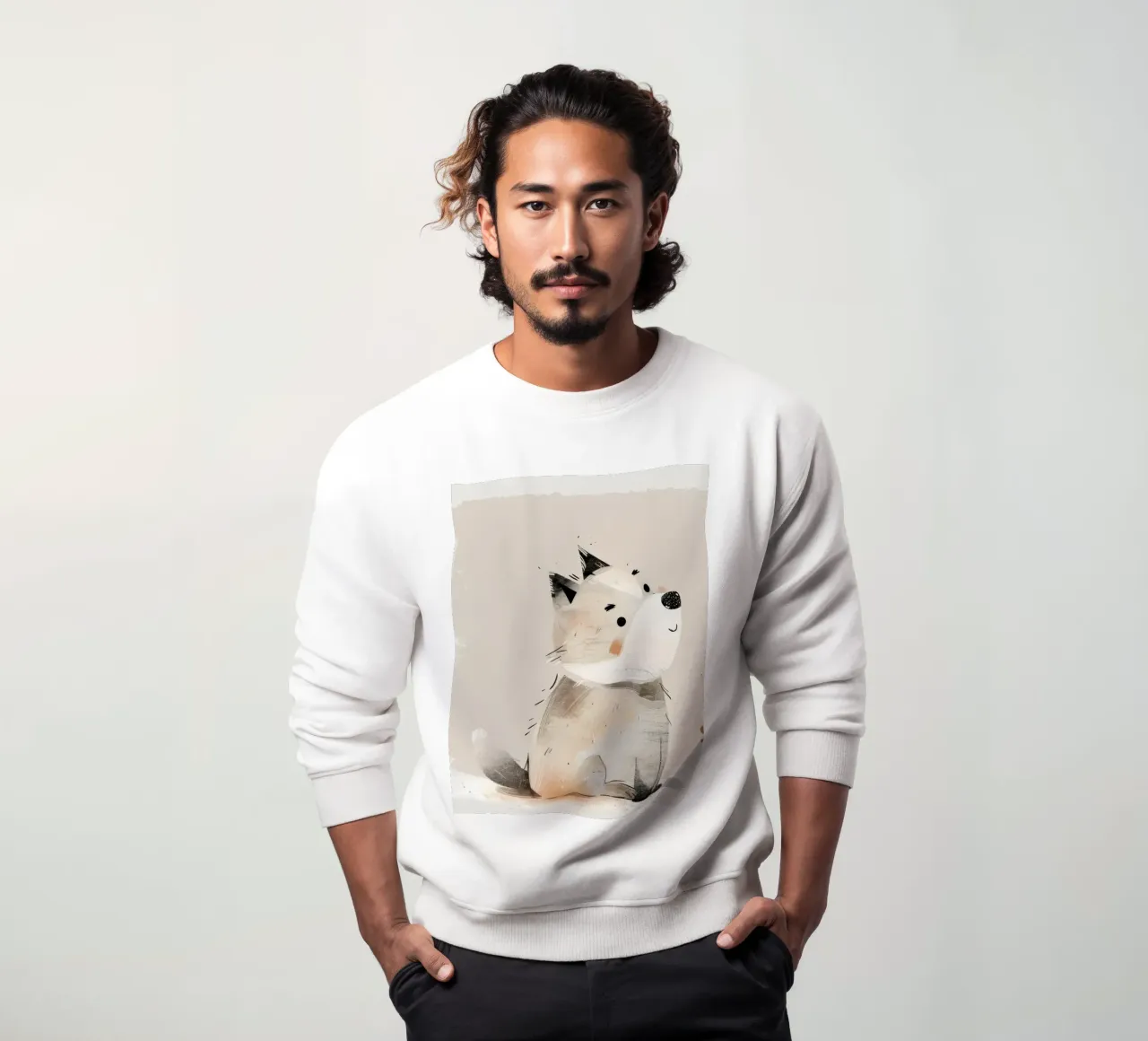 Illustrazione stravagante di un cucciolo ad acquerello felpa da DesignDoodle