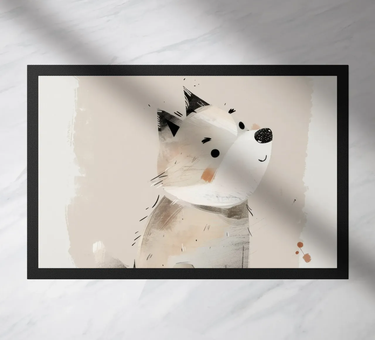 Illustrazione stravagante di un cucciolo ad acquerello zerbino da DesignDoodle