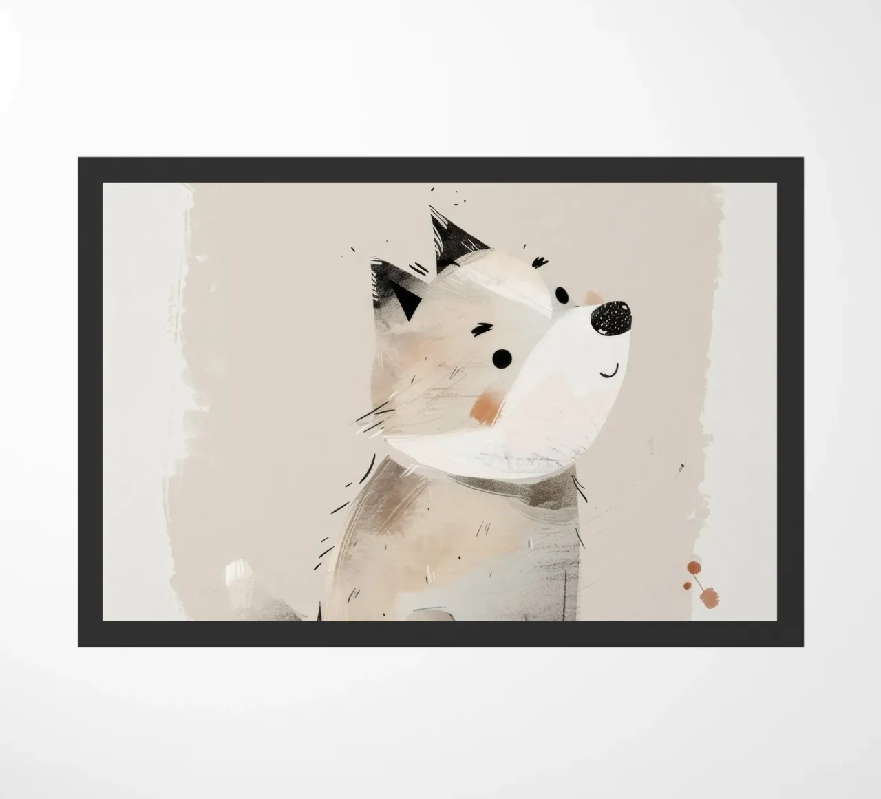 Illustrazione stravagante di un cucciolo ad acquerello zerbino da DesignDoodle