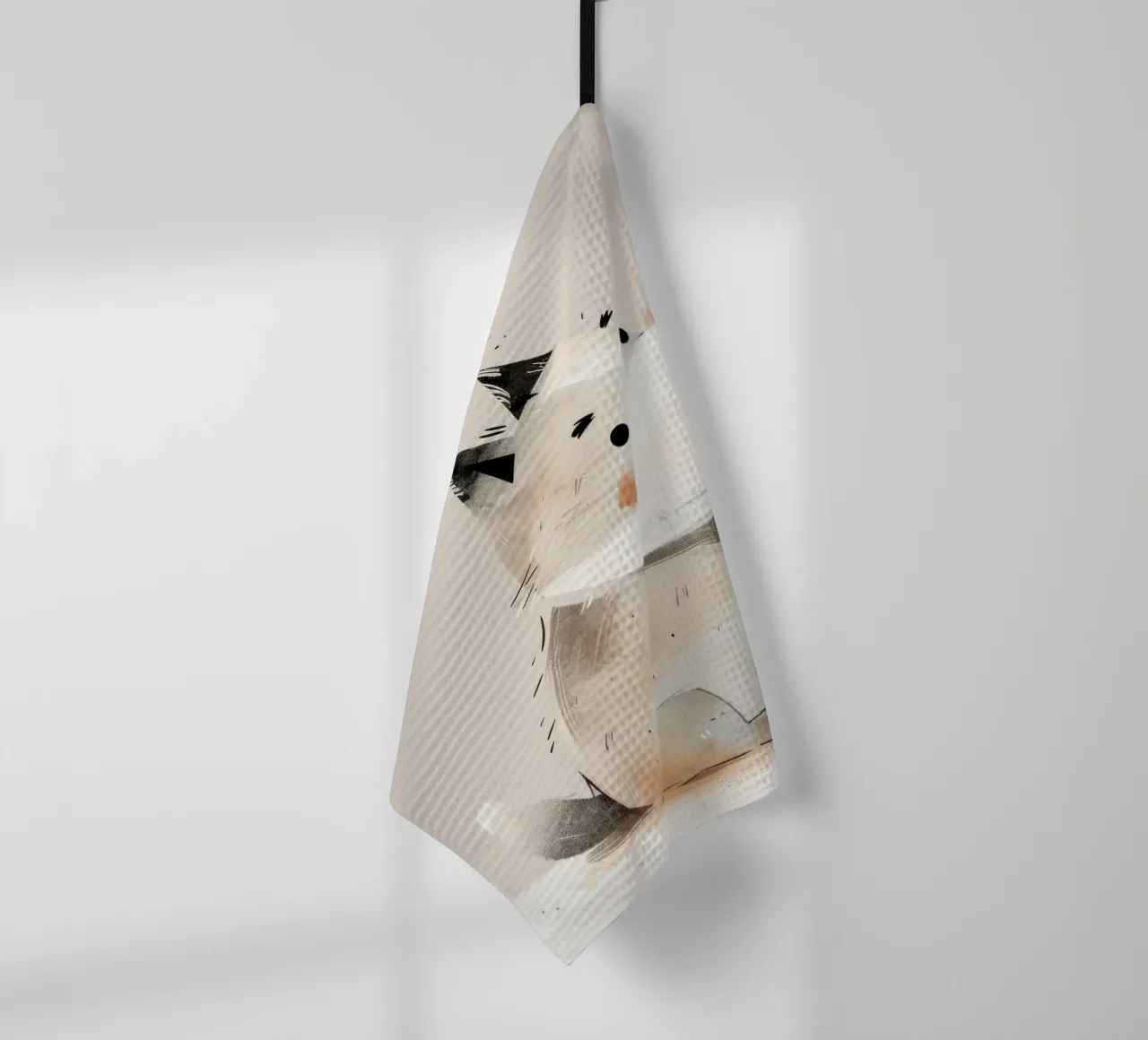 Illustrazione stravagante di un cucciolo ad acquerello canovaccio da cucina da DesignDoodle