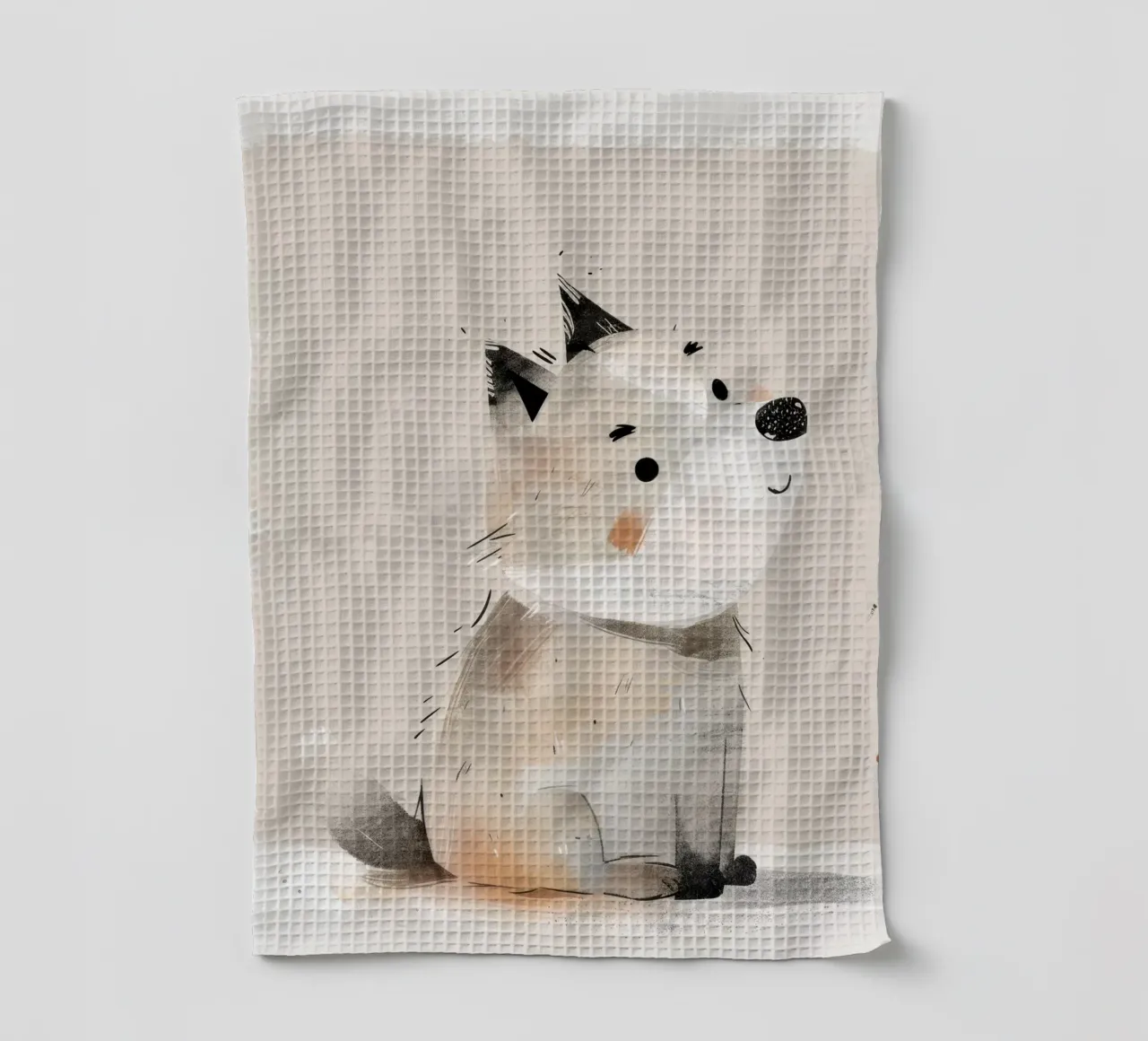 Illustrazione stravagante di un cucciolo ad acquerello canovaccio da cucina da DesignDoodle