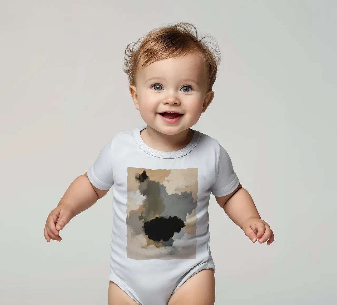 Ombra ocra in fiore body neonato maniche corte da Dream Spectrum