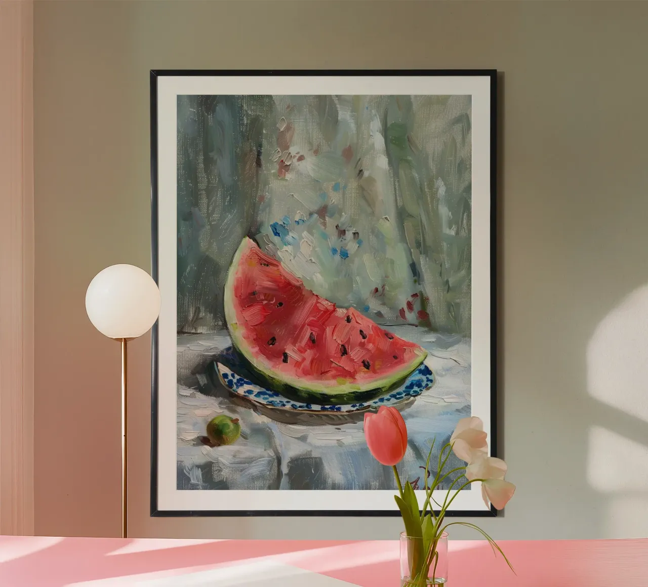 Sun-Kissed Watermelon poster con telaio in plastica da Mosaic Dialogue