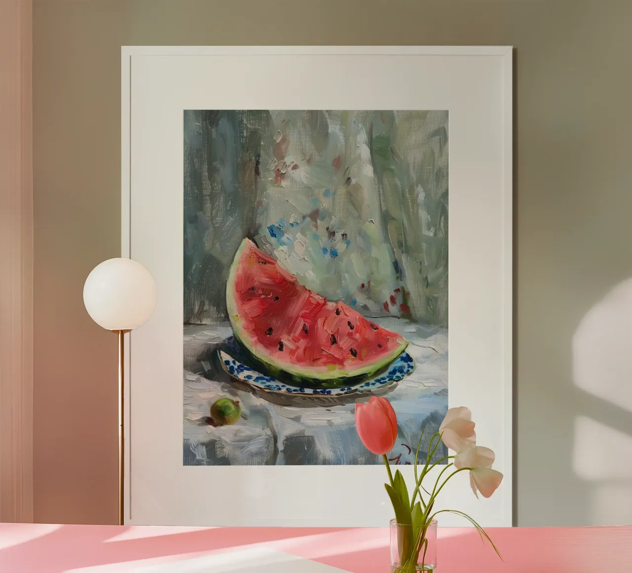 Sun-Kissed Watermelon poster con telaio in plastica da Mosaic Dialogue