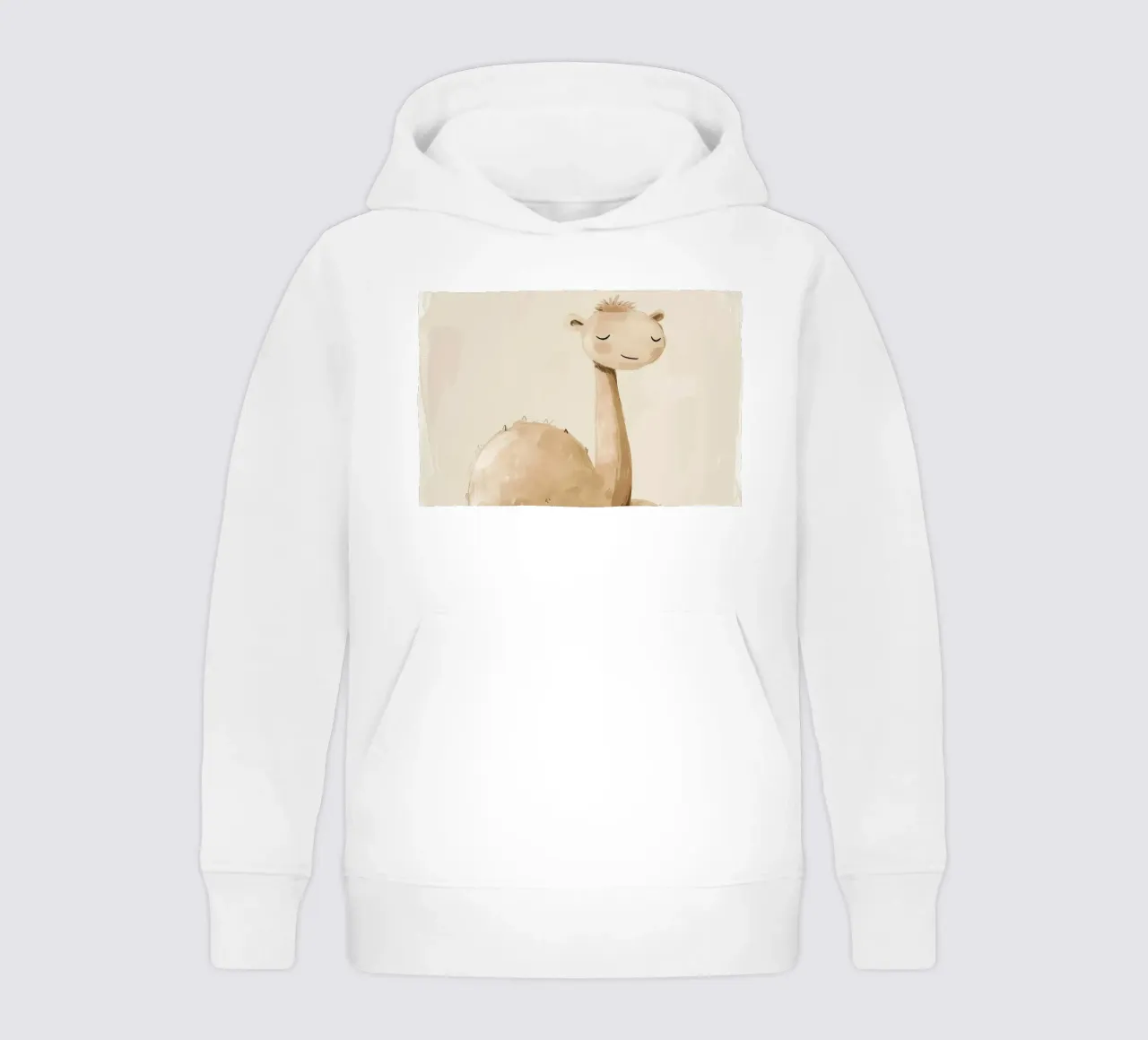 Rustige kameel in gestileerde aquarel kinder hoodie van DesignDoodle