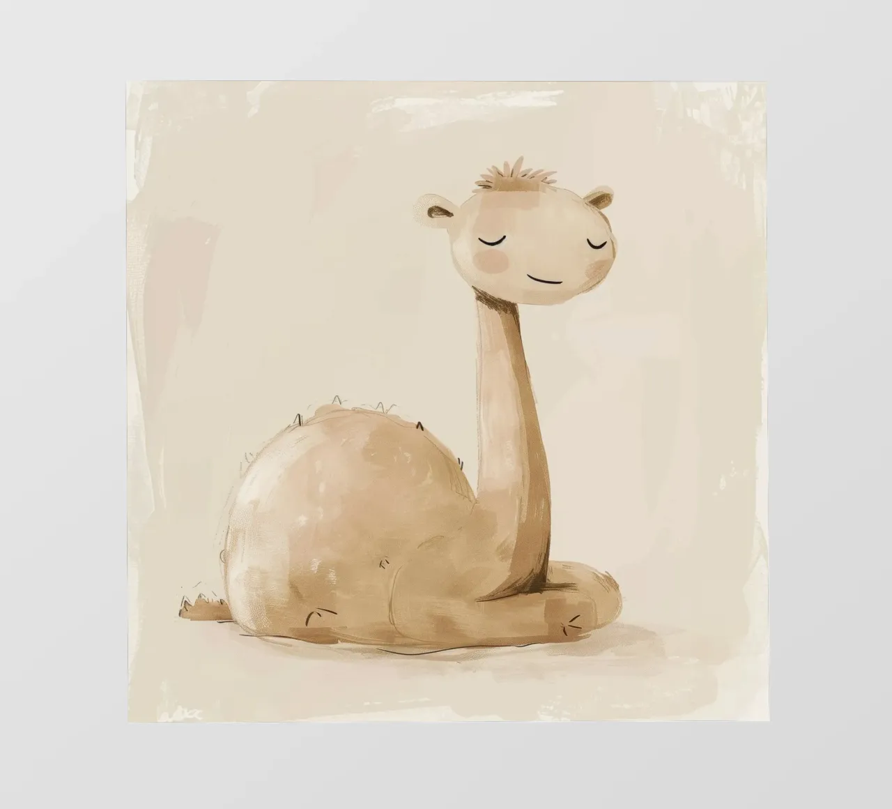 Cammello tranquillo in acquerello stilizzato pellicola backlit da DesignDoodle