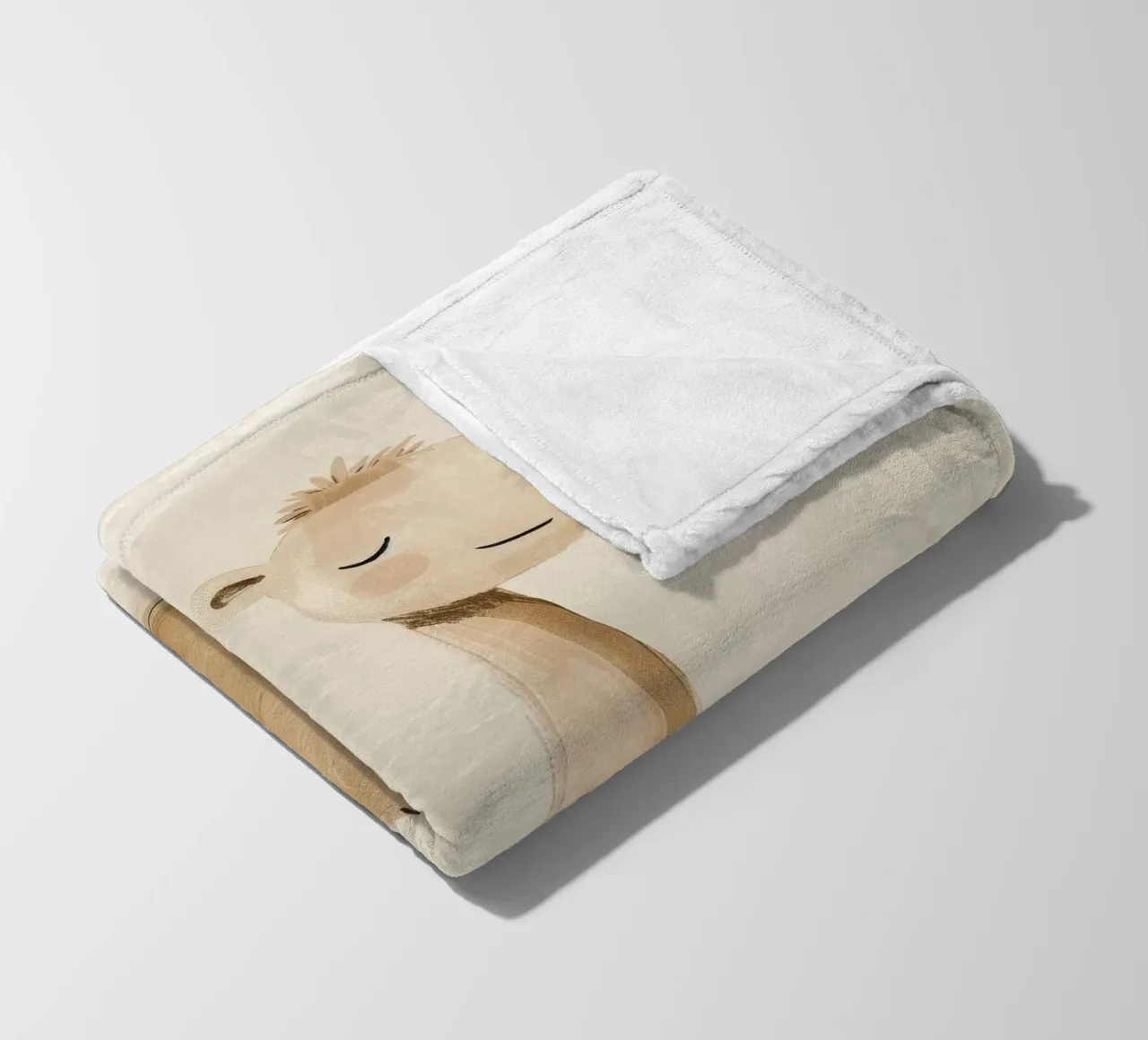 Cammello tranquillo in acquerello stilizzato coperta in pile da DesignDoodle