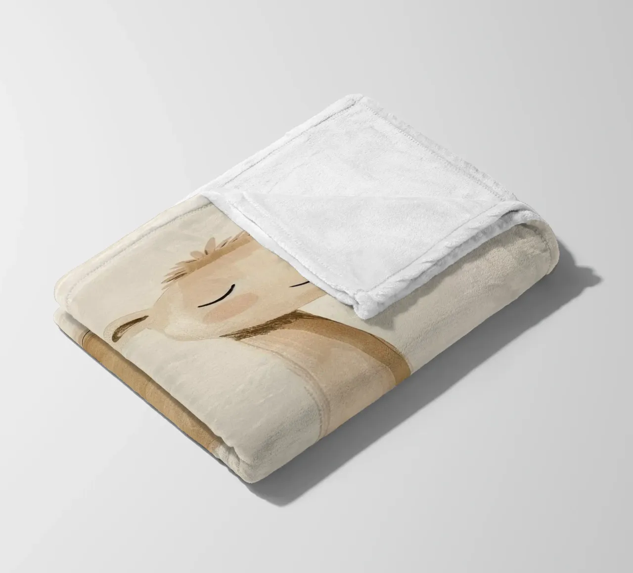 Cammello tranquillo in acquerello stilizzato coperta in pile da DesignDoodle
