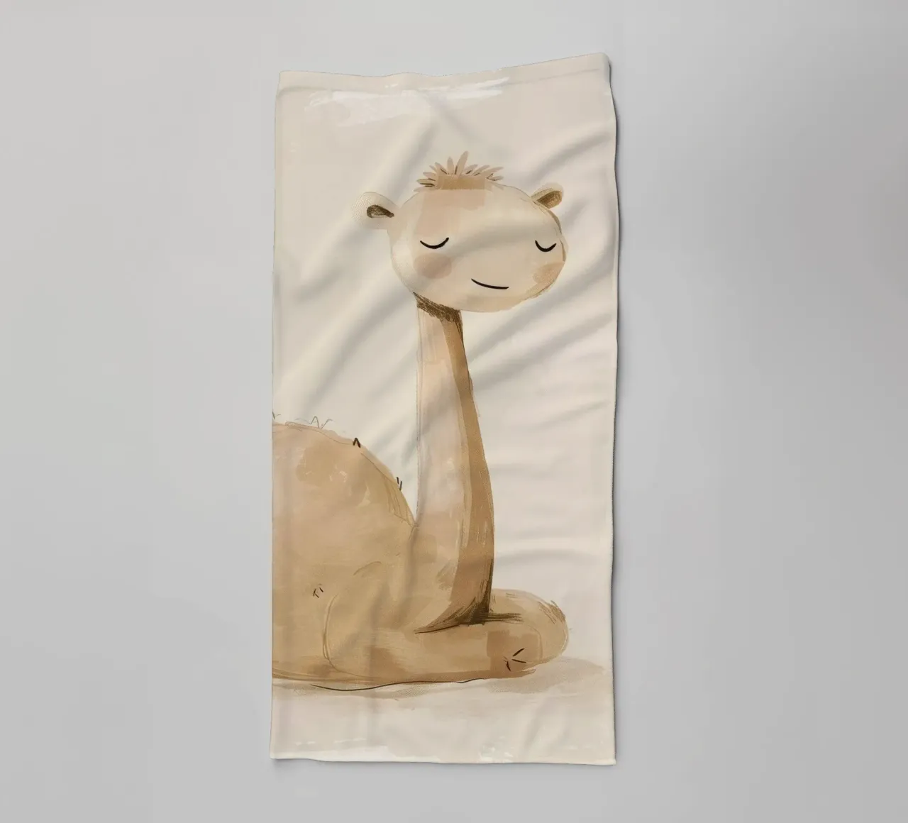 Cammello tranquillo in acquerello stilizzato asciugamano da bagno da DesignDoodle