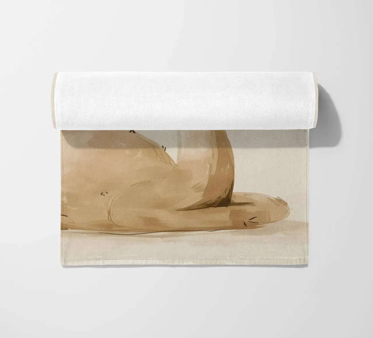 Cammello tranquillo in acquerello stilizzato telo mare da DesignDoodle
