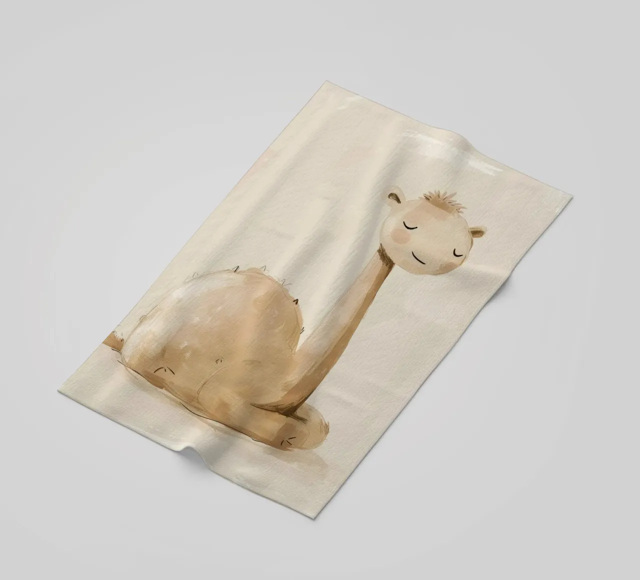 Cammello tranquillo in acquerello stilizzato telo mare da DesignDoodle