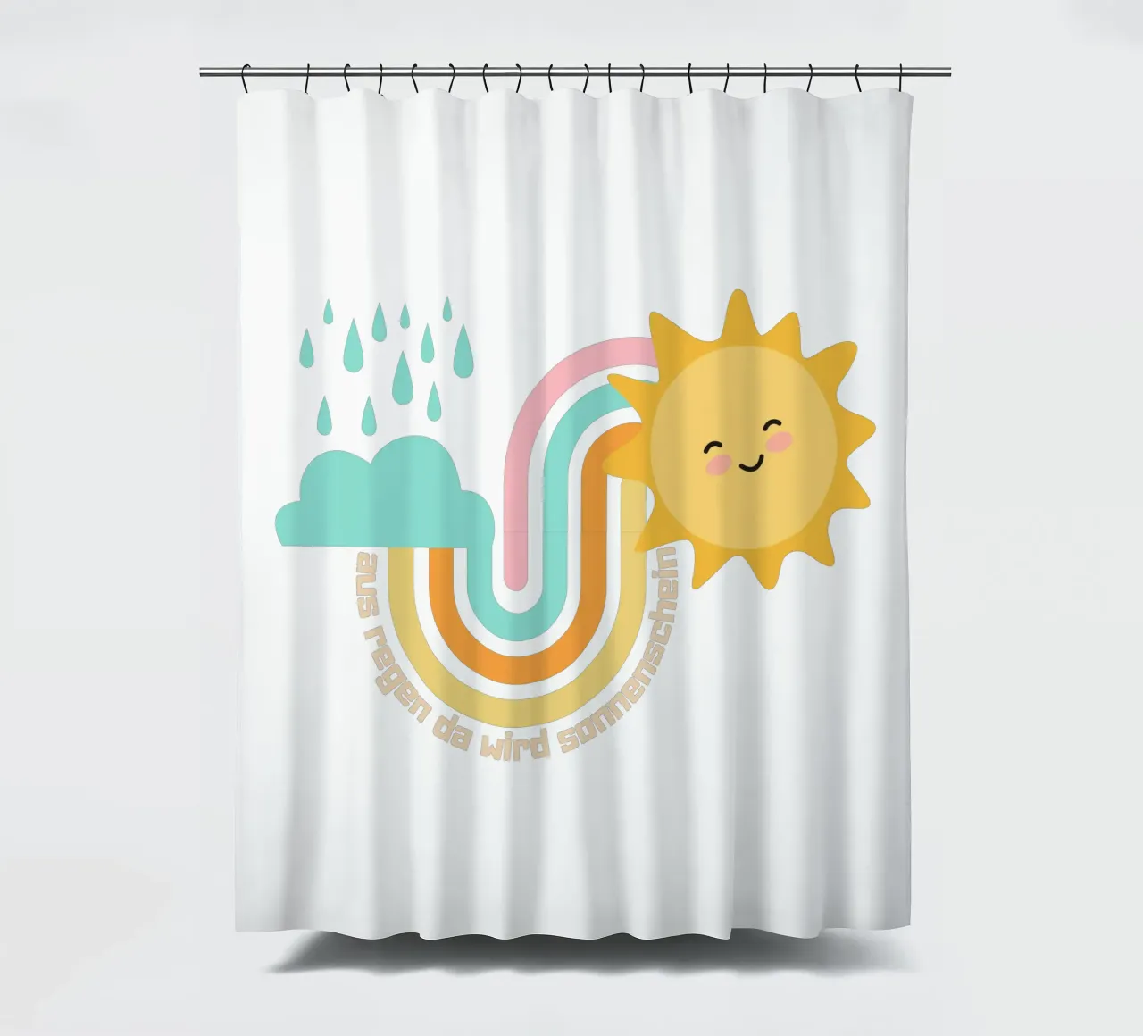 aus Regen wird Sonnenschein shower curtain by fummelhummel